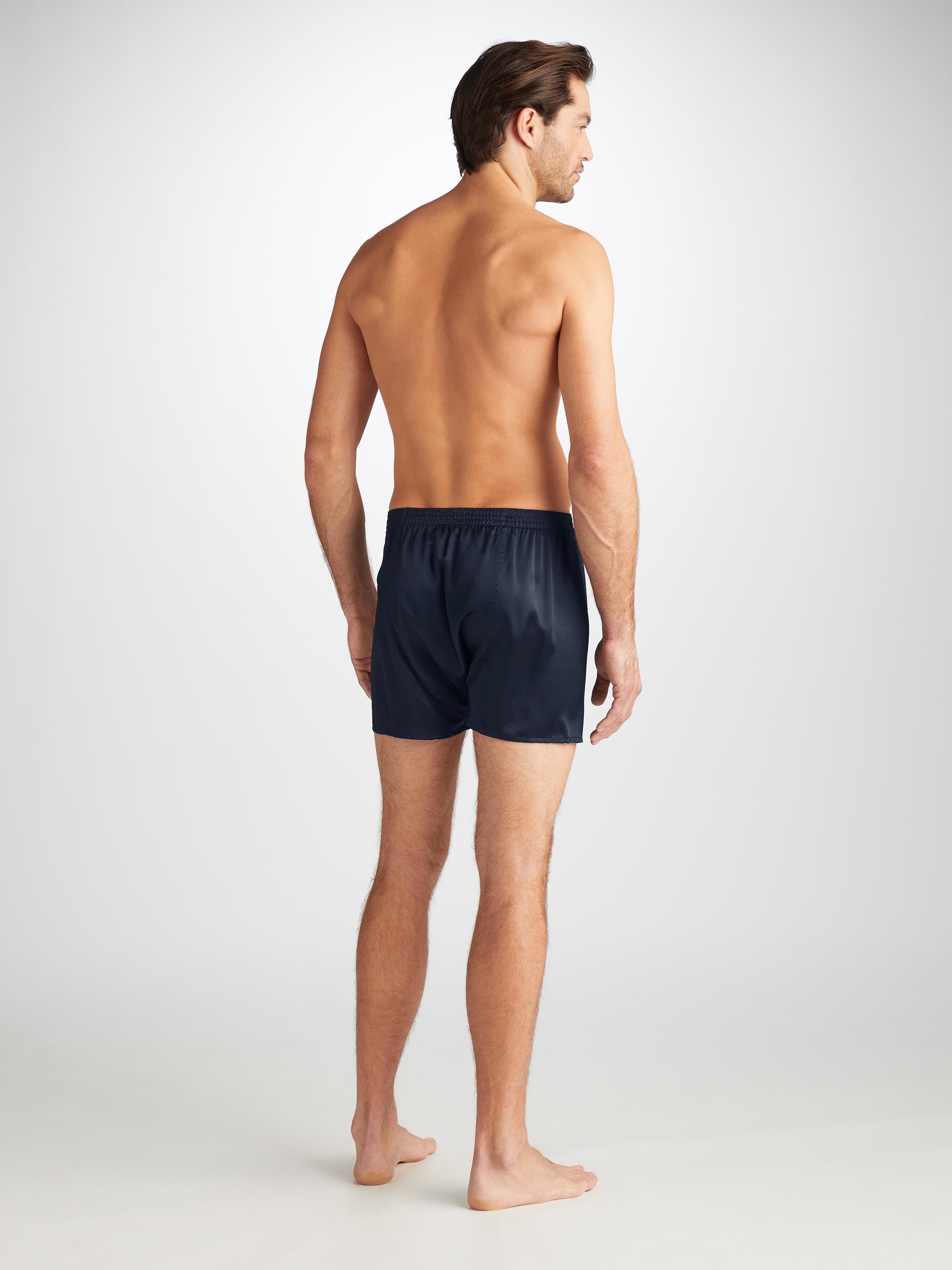 Men's Classic Fit Boxers Bailey Silk Satin Navy