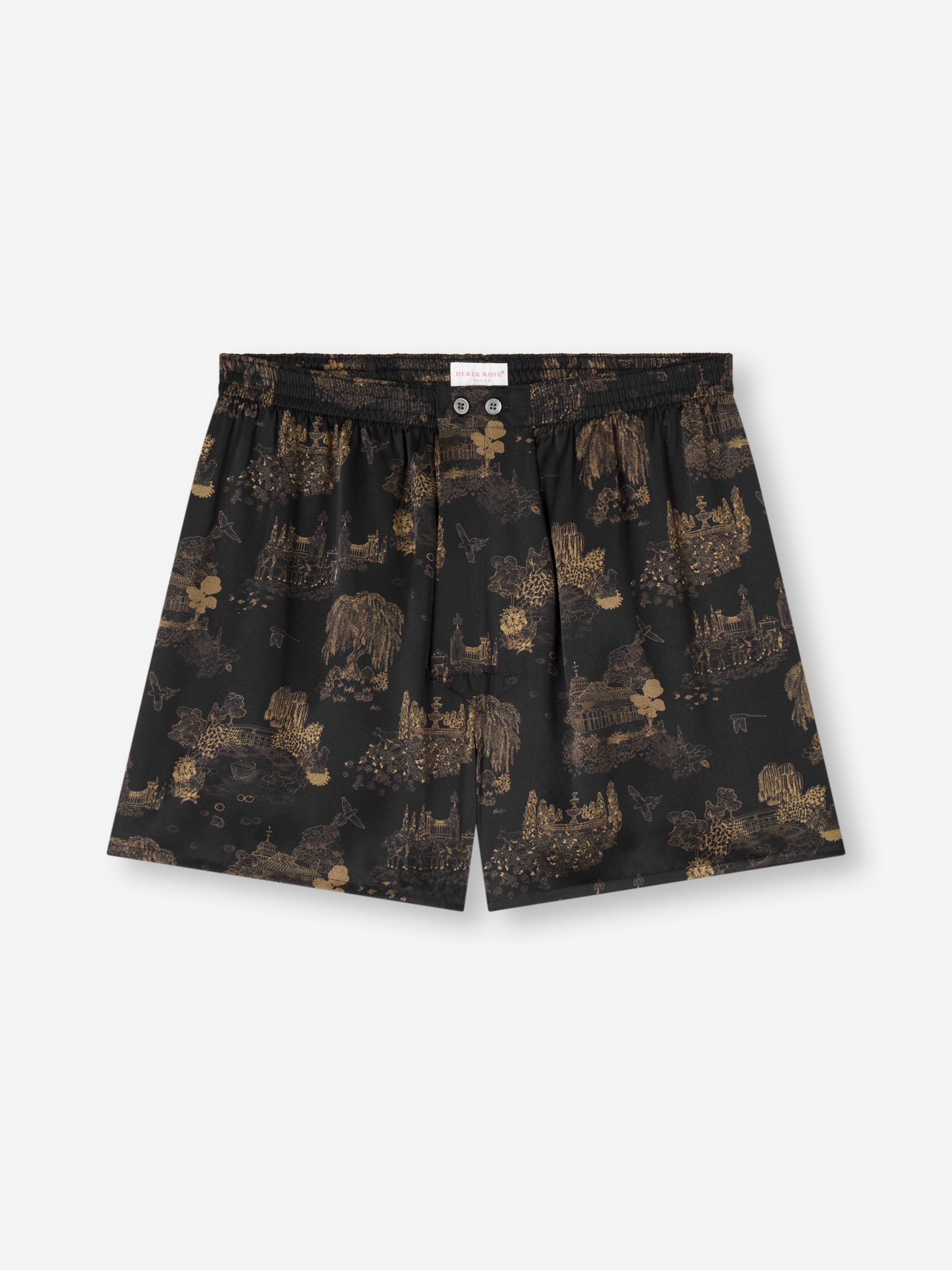 Men's Classic Fit Boxers Silk London Toile Black