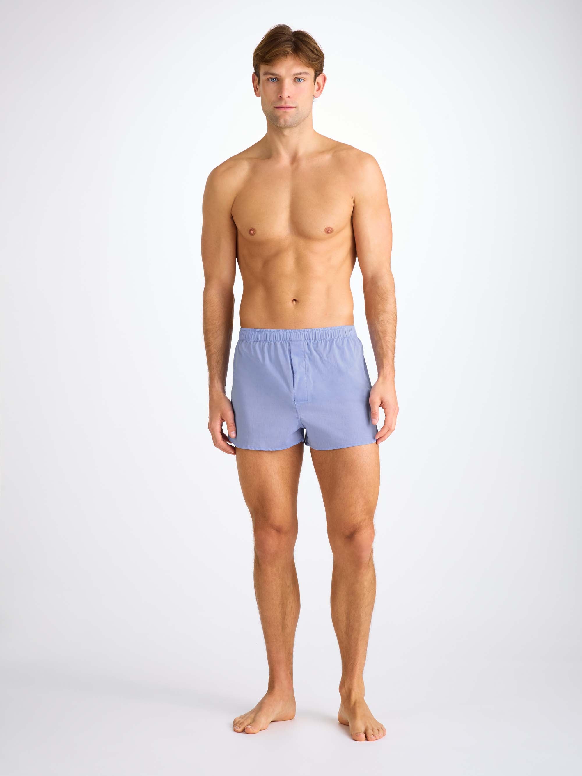 Men's Modern Fit Boxers Amalfi Cotton Batiste Blue