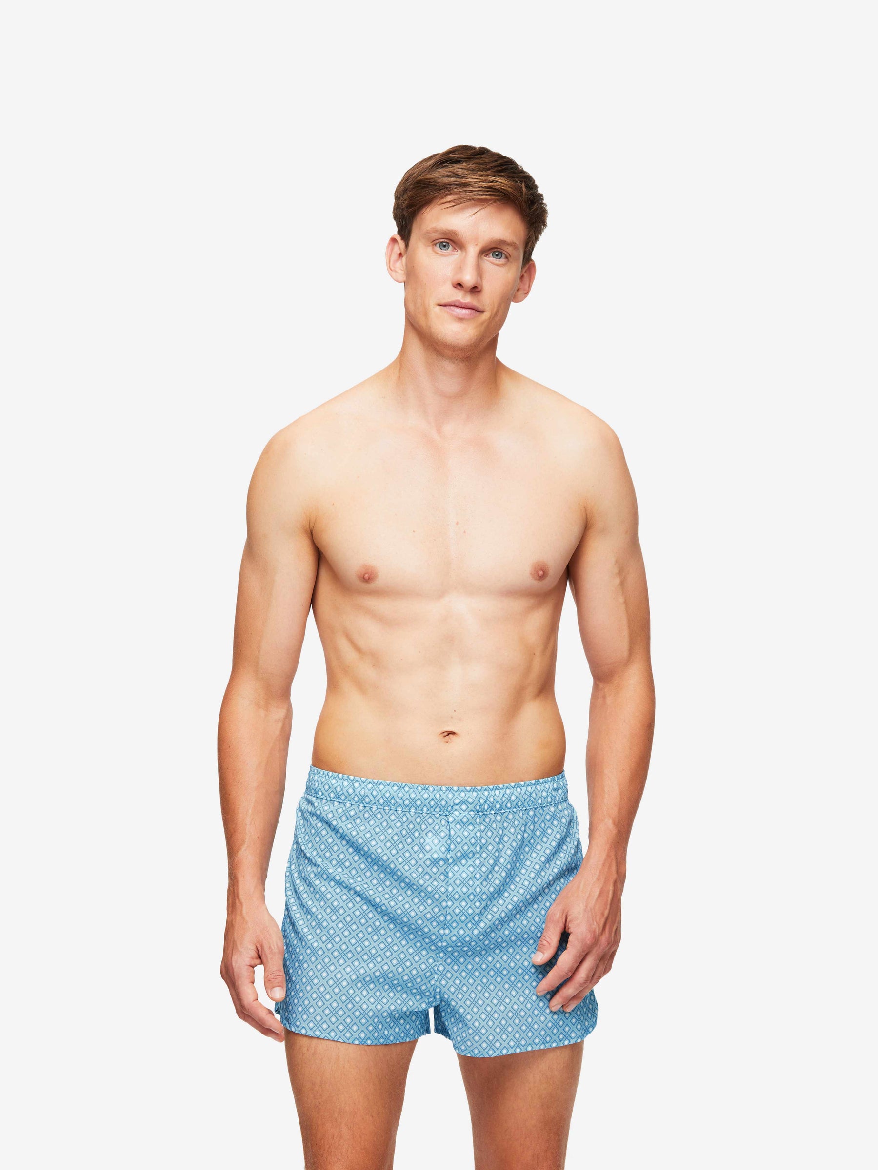 Men's Modern Fit Boxers Ledbury 56 Cotton Batiste Blue