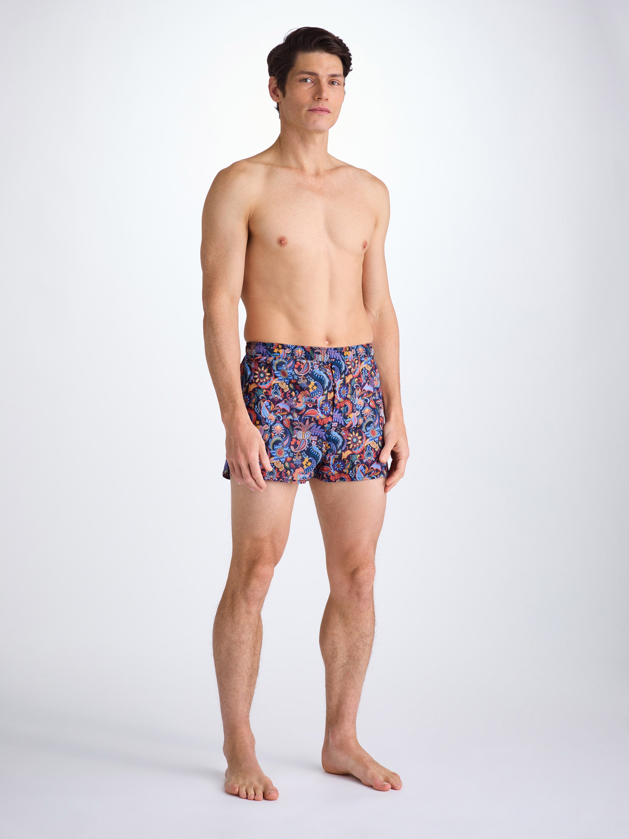 Men's Modern Fit Boxers Cotton Batiste Multi Jungle Paisley Print
