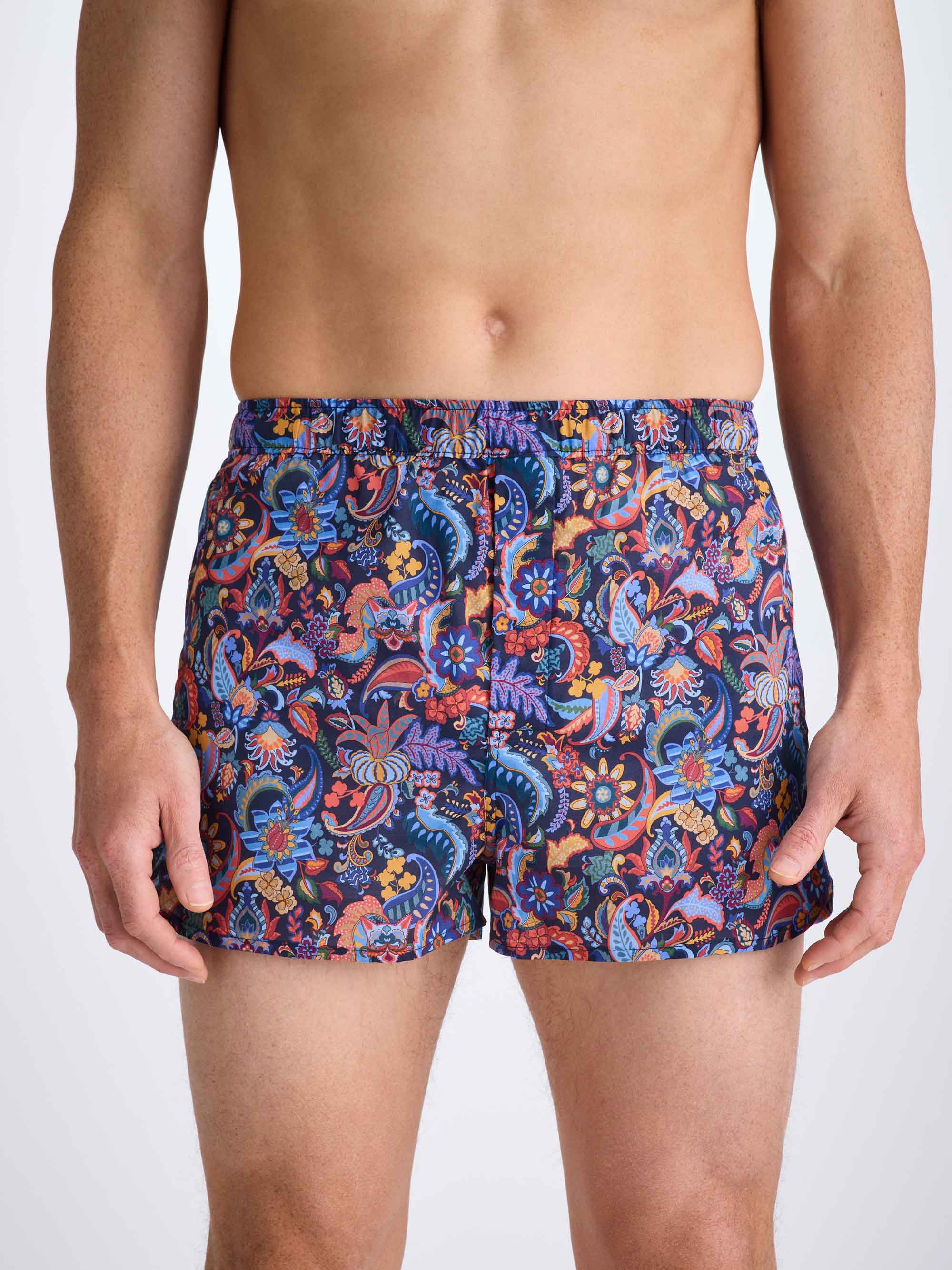 Men's Modern Fit Boxers Cotton Batiste Multi Jungle Paisley Print