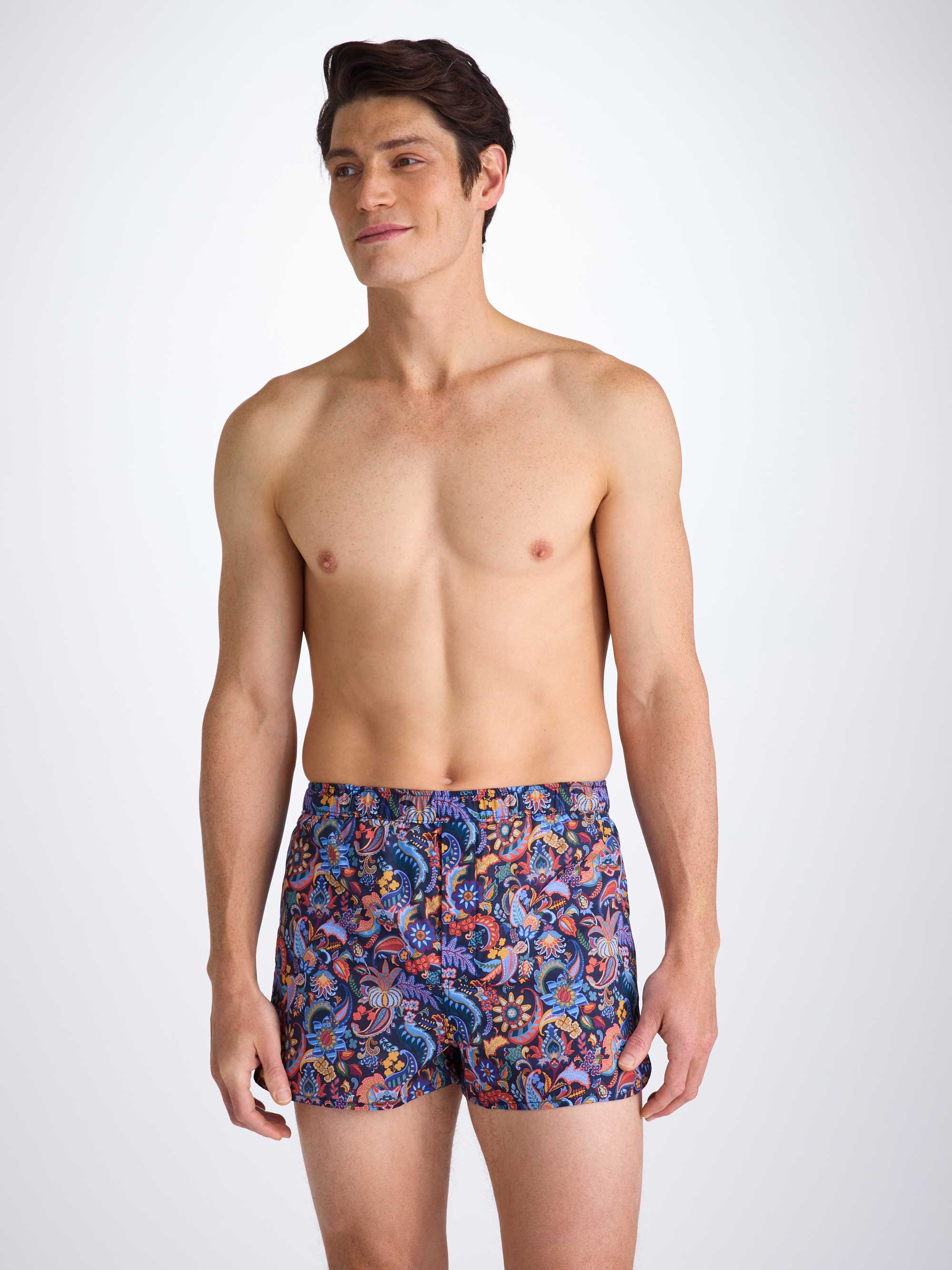 Men's Modern Fit Boxers Cotton Batiste Multi Jungle Paisley Print