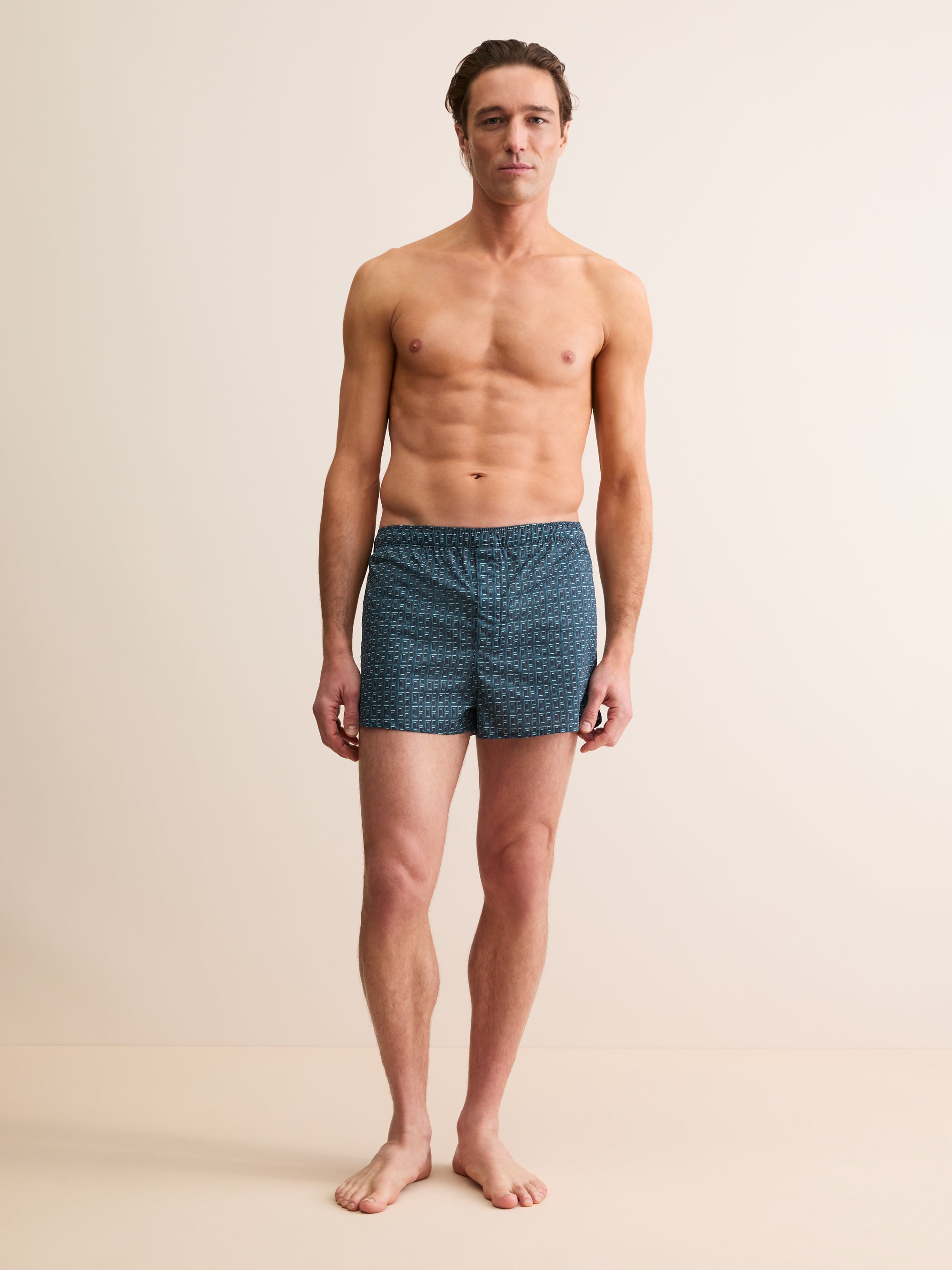 Men's Modern Fit Boxers DR Monogram Blue