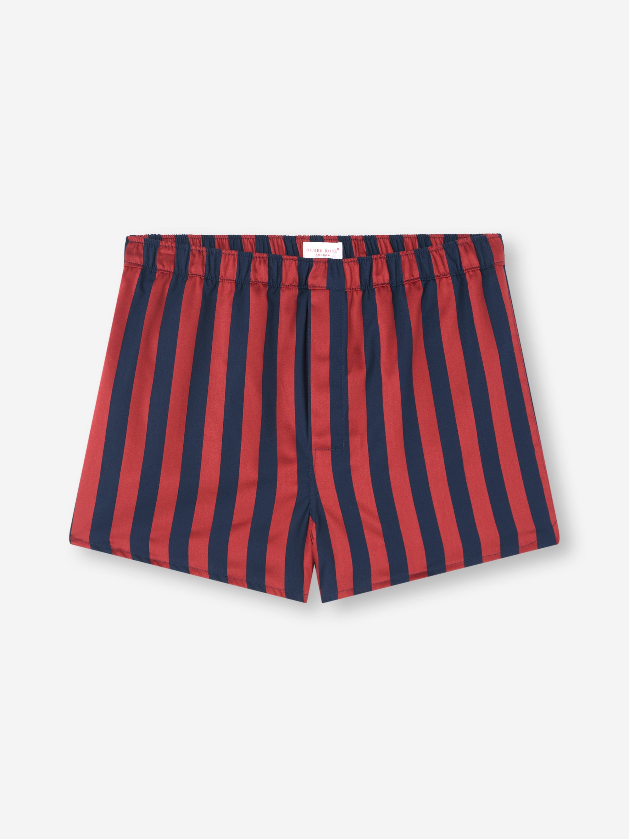 Men's Modern Fit Boxers Royal Cotton Navy Blue & Red Stripe
