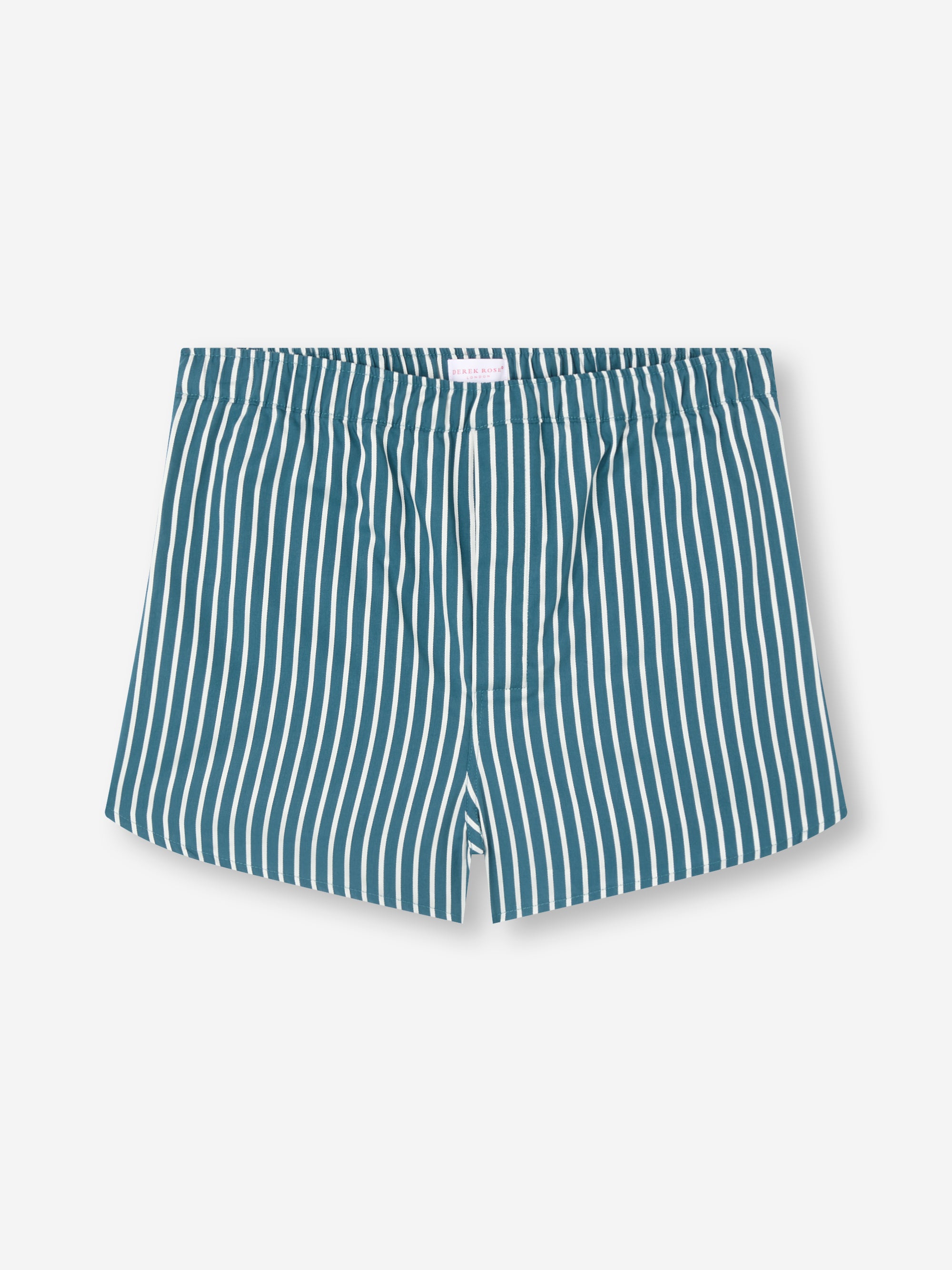 Men's Modern Fit Boxers Royal Cotton Teal & White Stripe