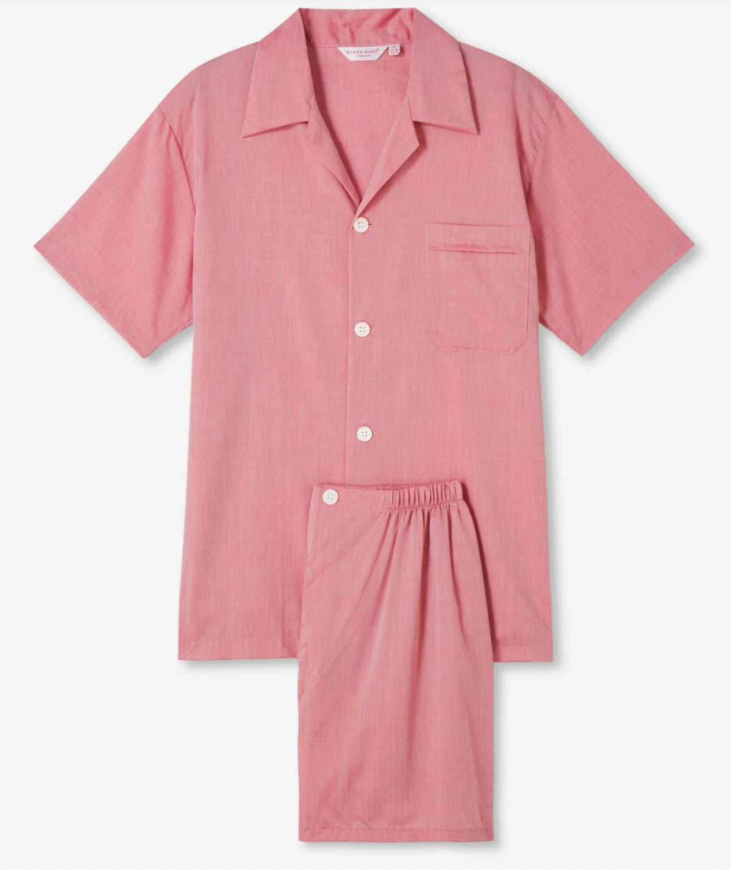 Men's Short Pyjamas Amalfi Cotton Batiste Red