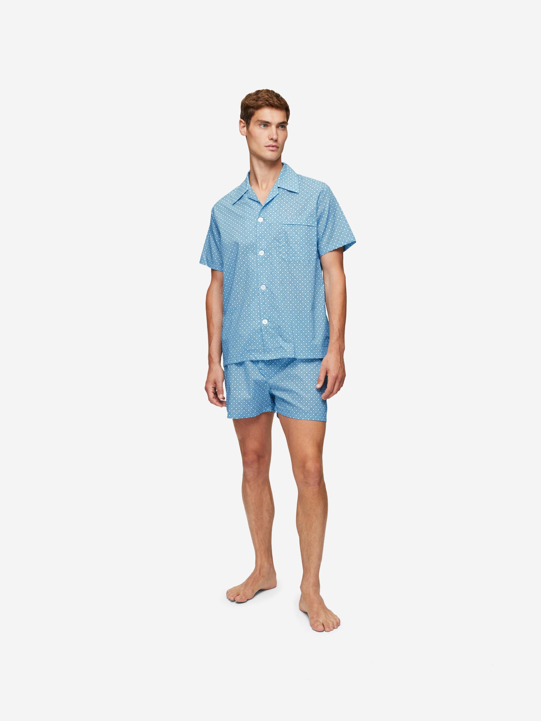 Men's Short Pyjamas Ledbury 56 Cotton Batiste Blue