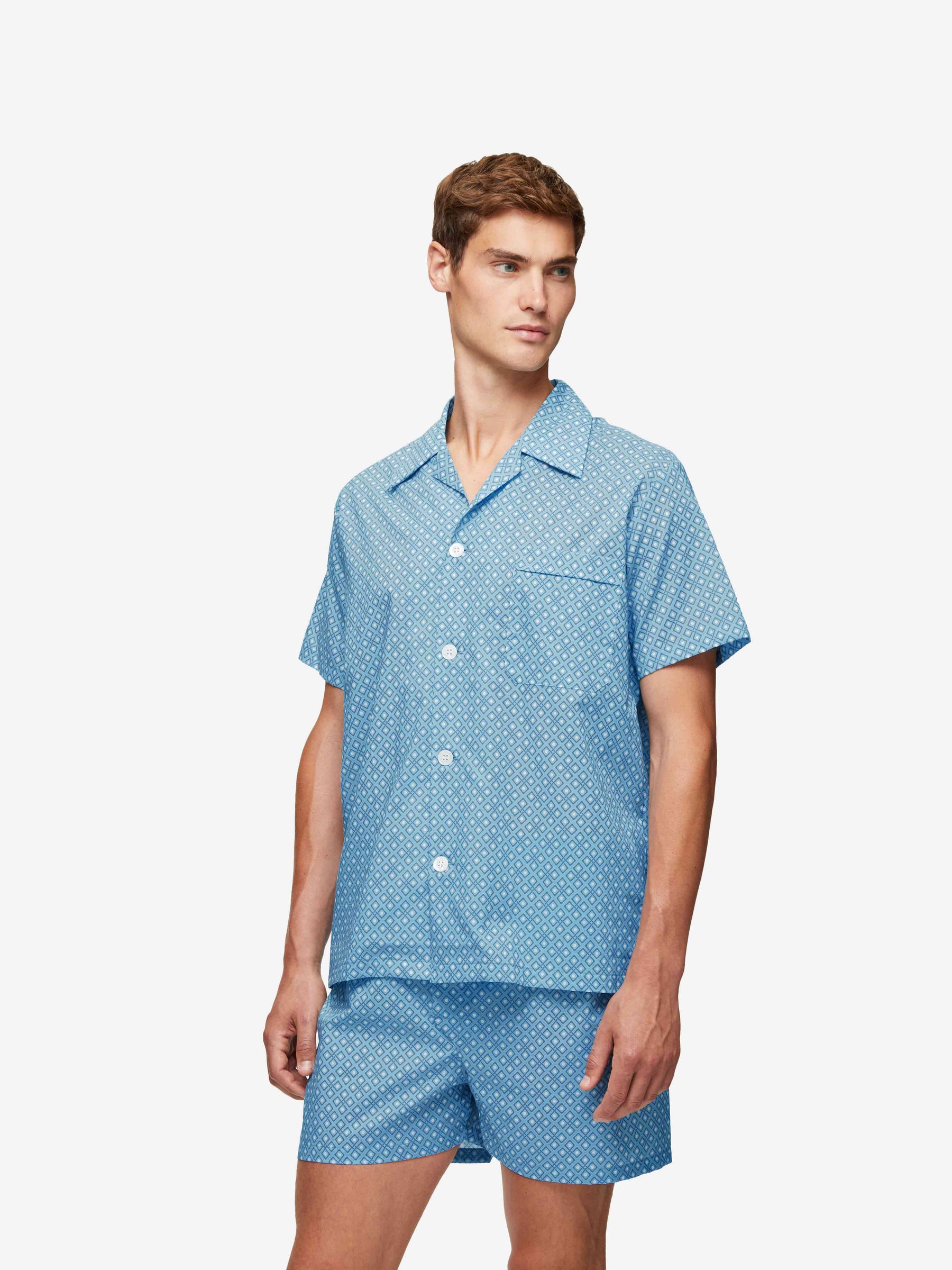 Men's Short Pyjamas Ledbury 56 Cotton Batiste Blue