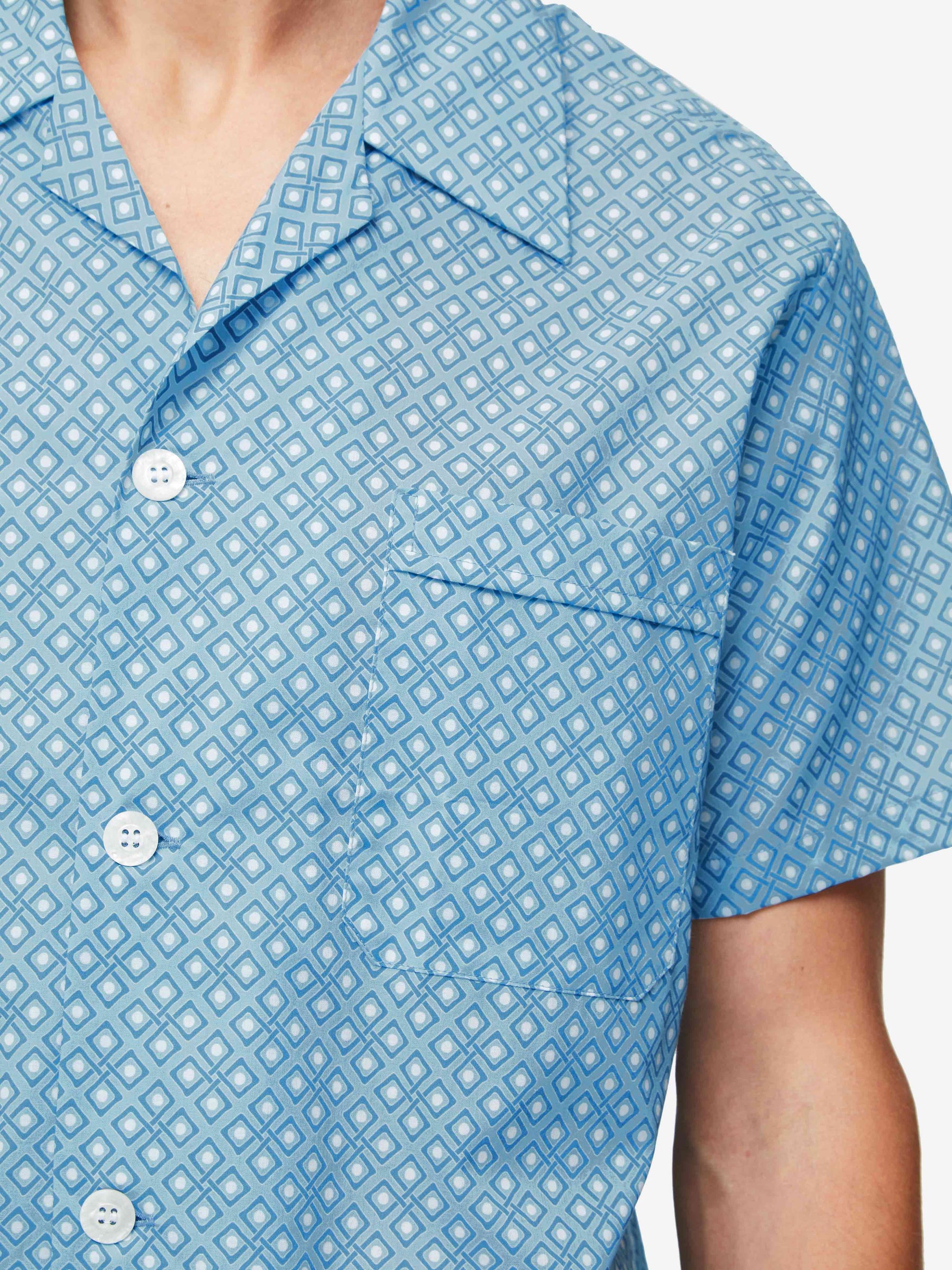 Men's Short Pyjamas Ledbury 56 Cotton Batiste Blue