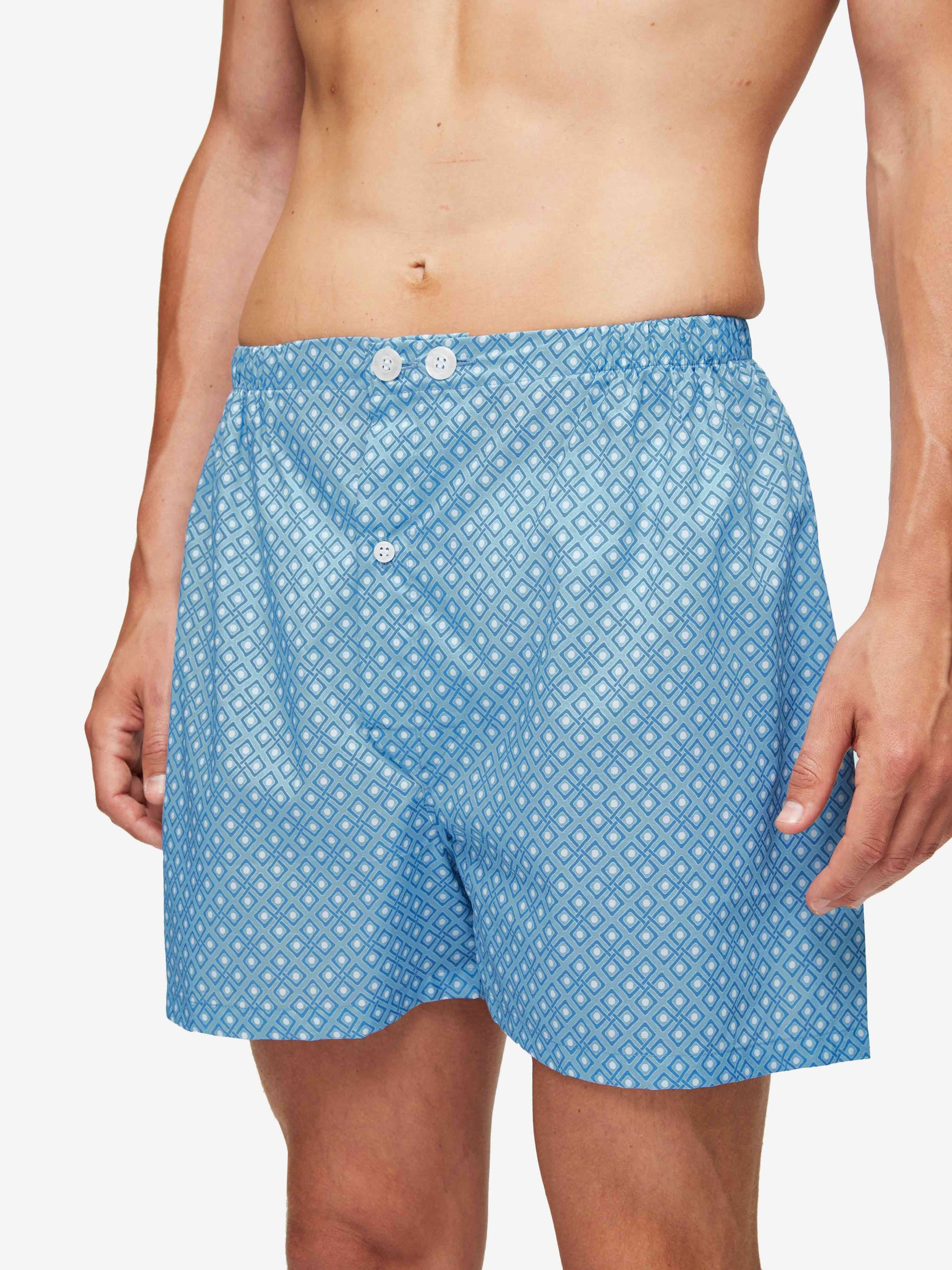 Men's Short Pyjamas Ledbury 56 Cotton Batiste Blue