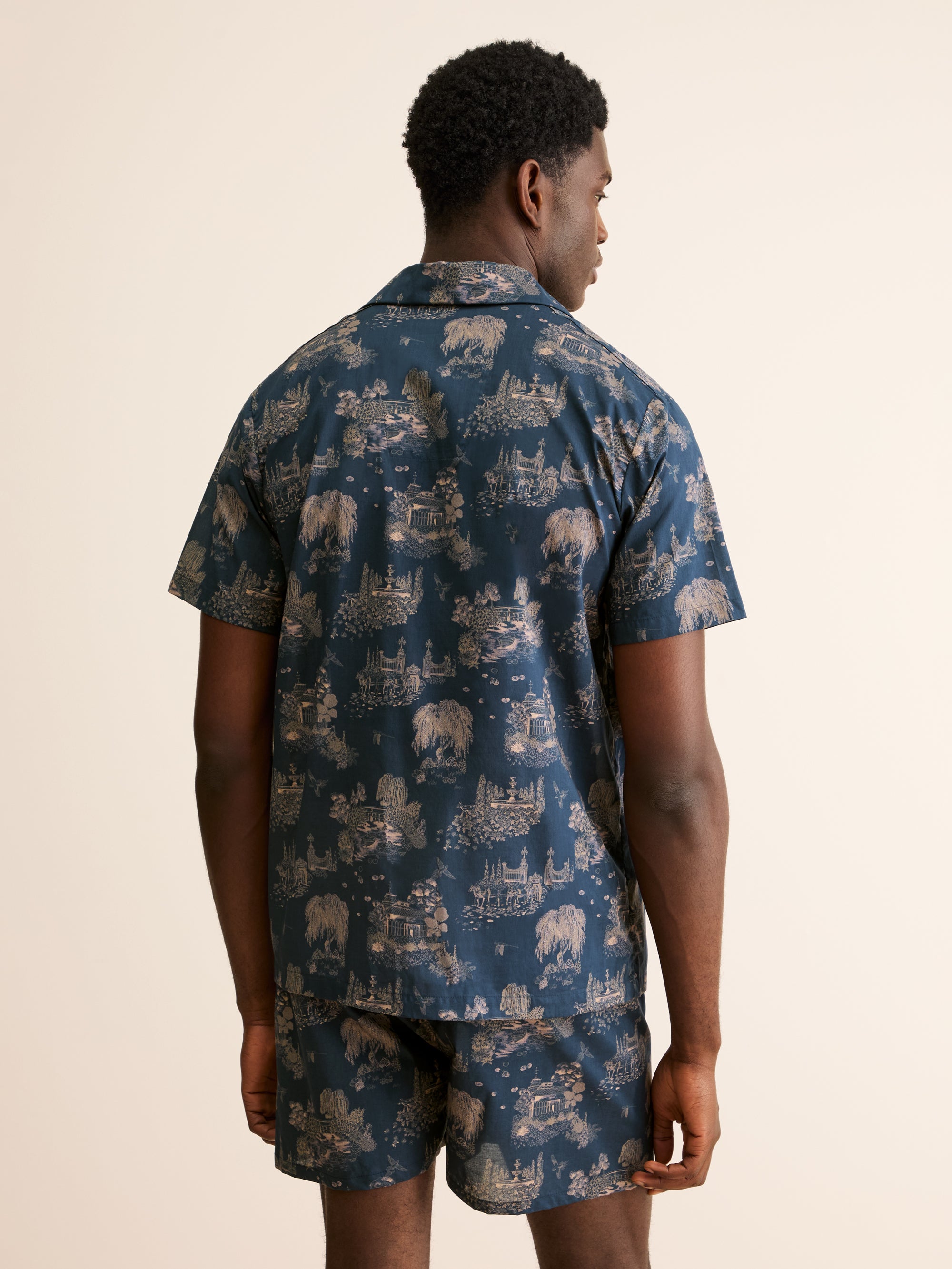 Men's Short Pajamas London Toile Navy
