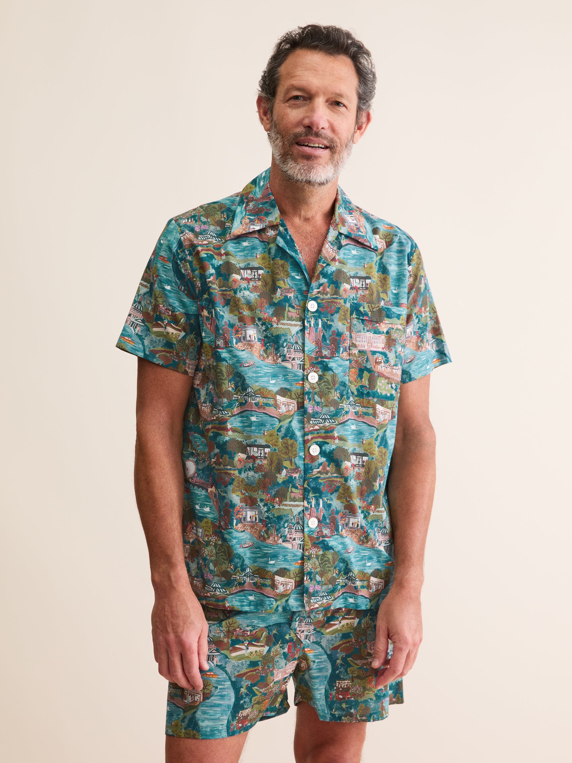 Men's Short Pyjamas London Scenic Print Multi