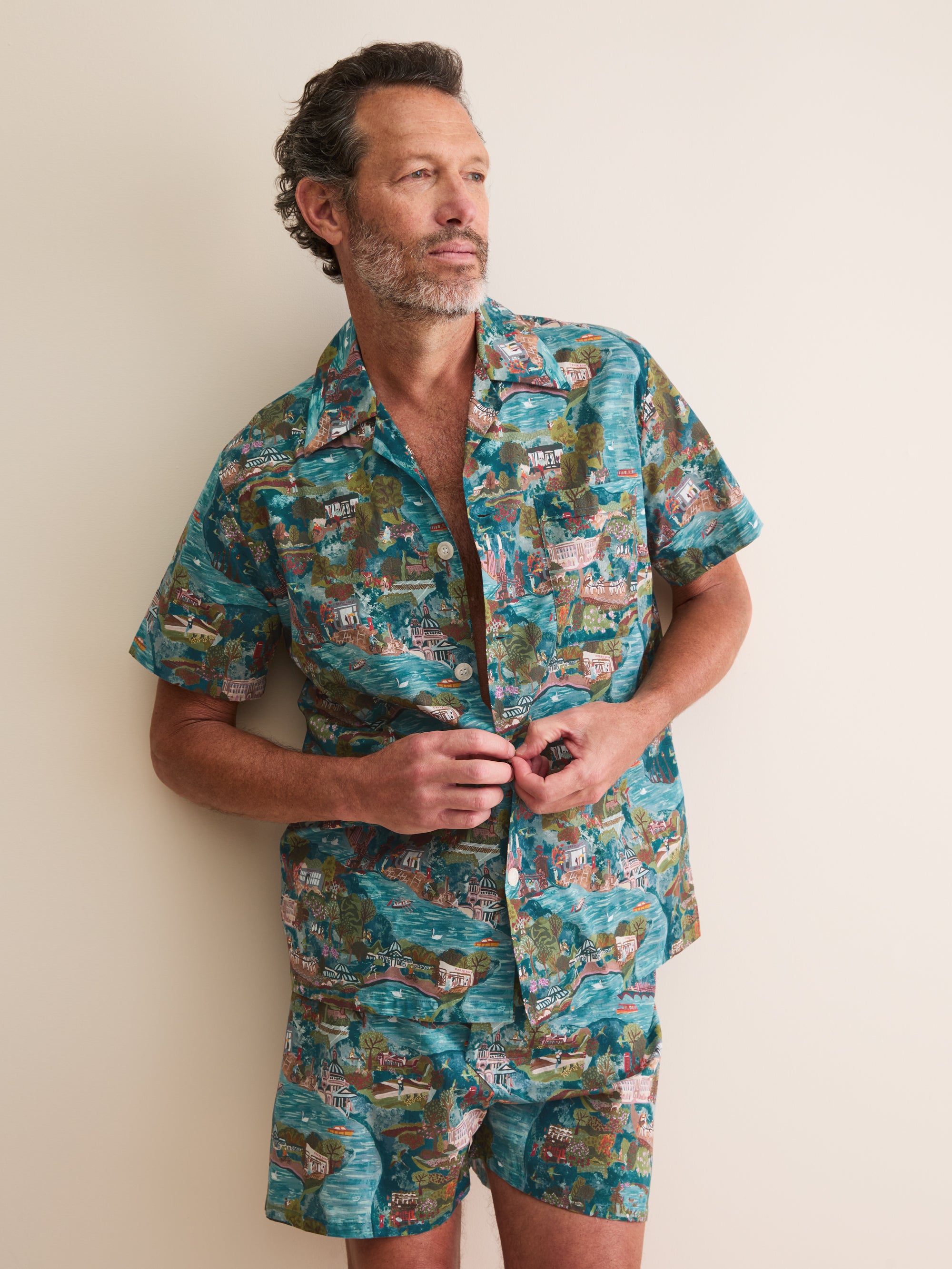 Men's Short Pyjamas London Scenic Print Multi