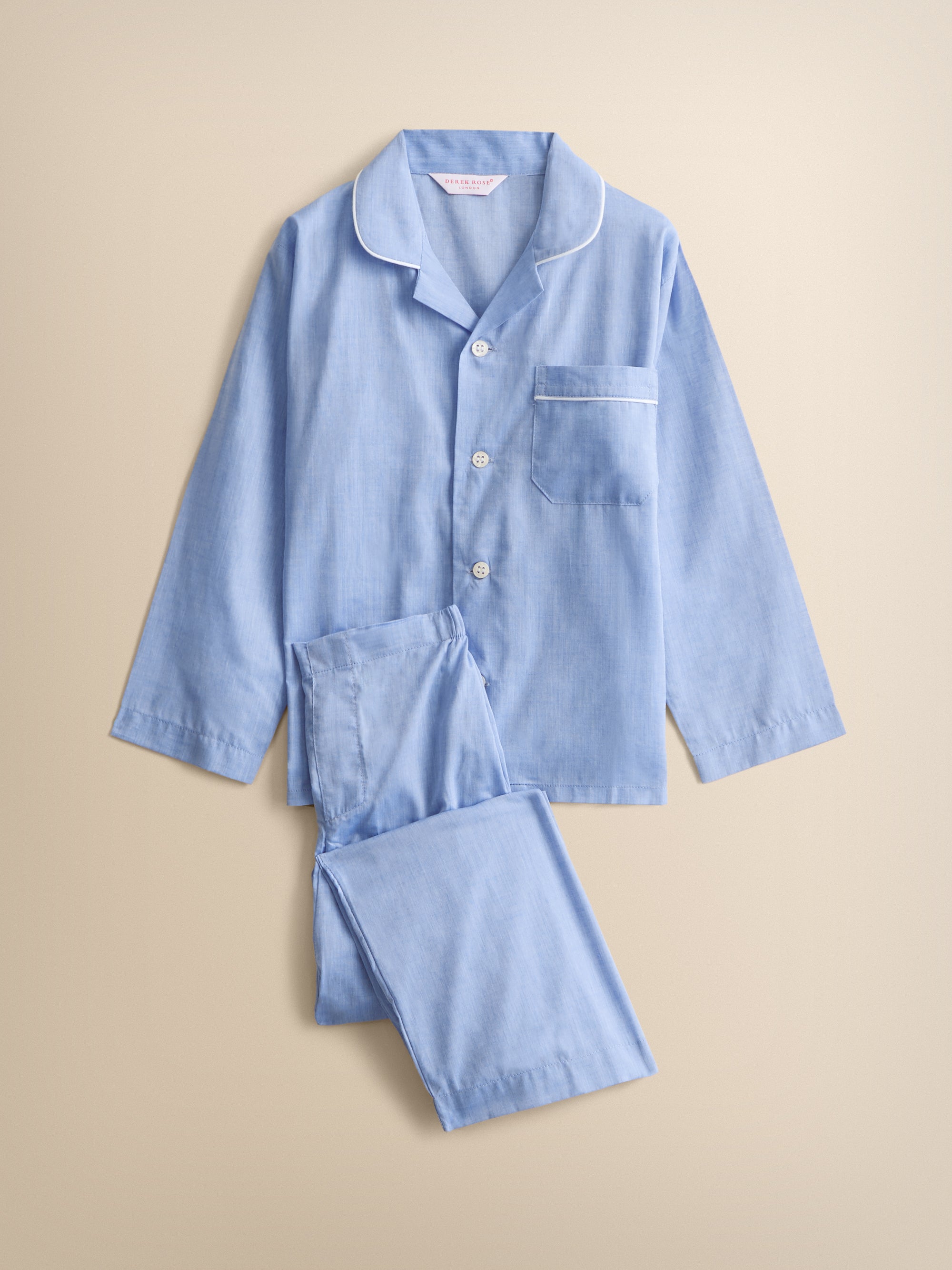 Amalfi Cotton Batiste Pyjamas Mid Blue