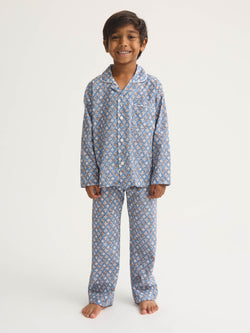 Kids' Pyjamas Cotton Batiste Blue Multicolour Diamond Print