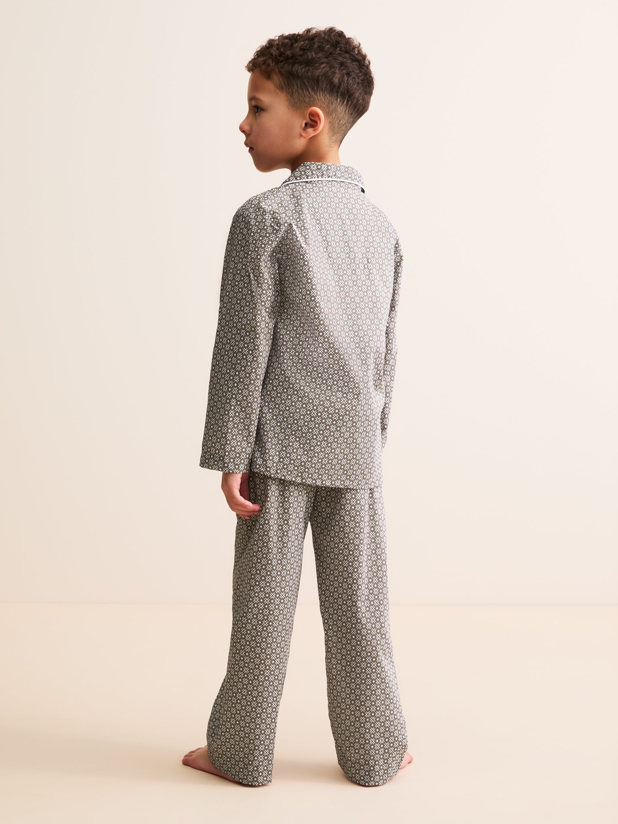 Kids' Pyjamas London Transport Cotton Batiste Taupe Cross
