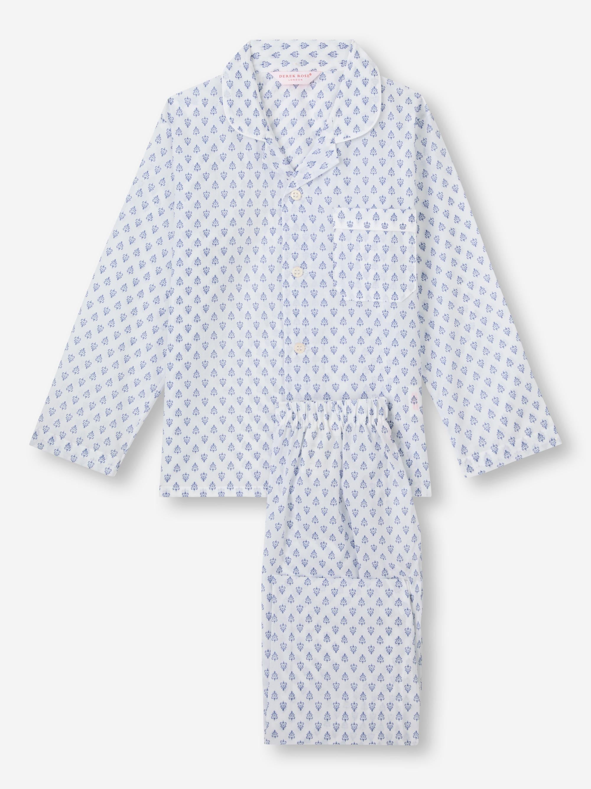 Kids' Pyjamas Cotton Batiste White Paisley Motif