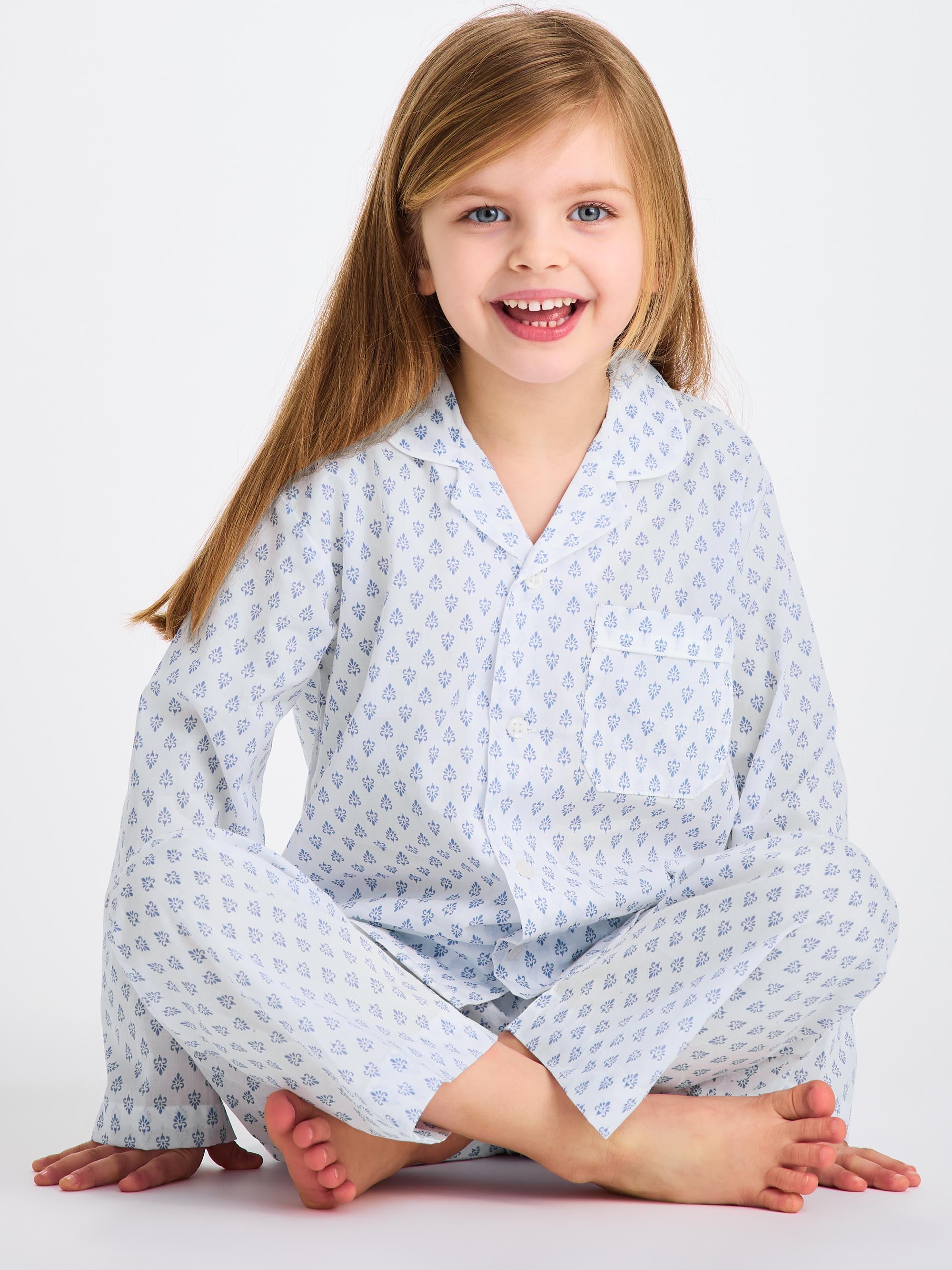 Kids' Pyjamas Cotton Batiste White Paisley Motif