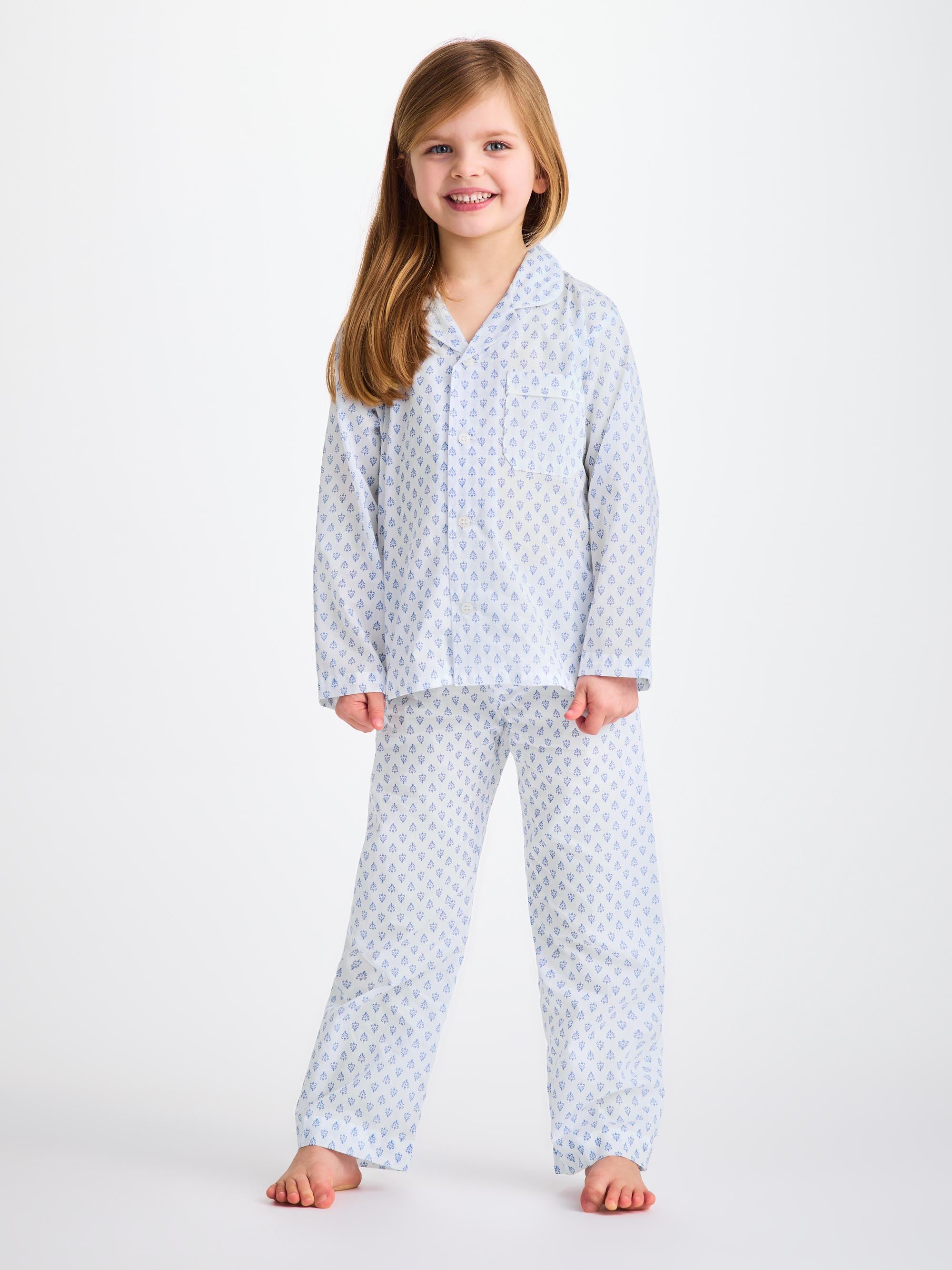 Kids' Pyjamas Cotton Batiste White Paisley Motif