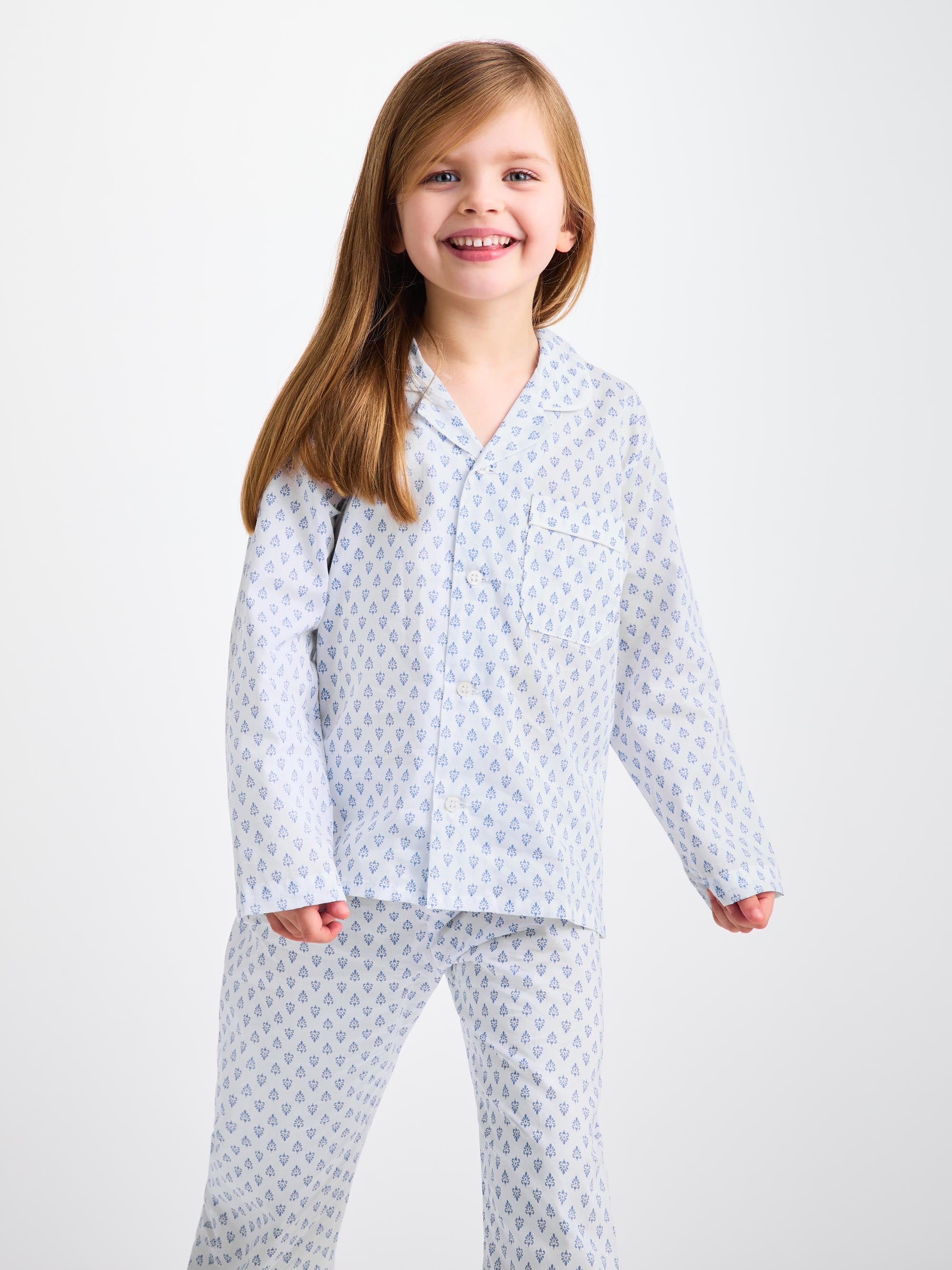Kids' Pyjamas Cotton Batiste White Paisley Motif