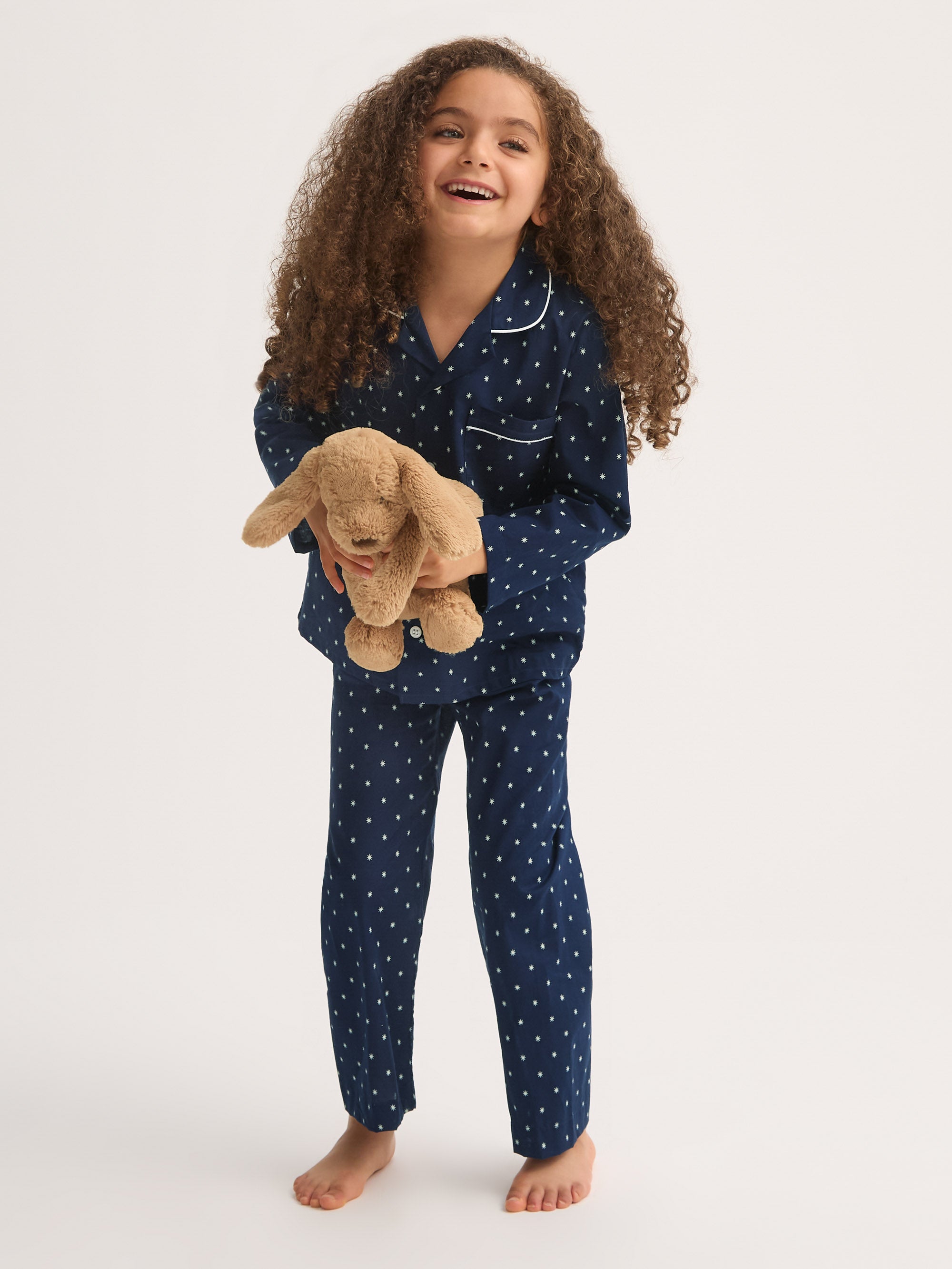 Kids' Pyjamas Cotton Batiste Navy Blue Starburst Print