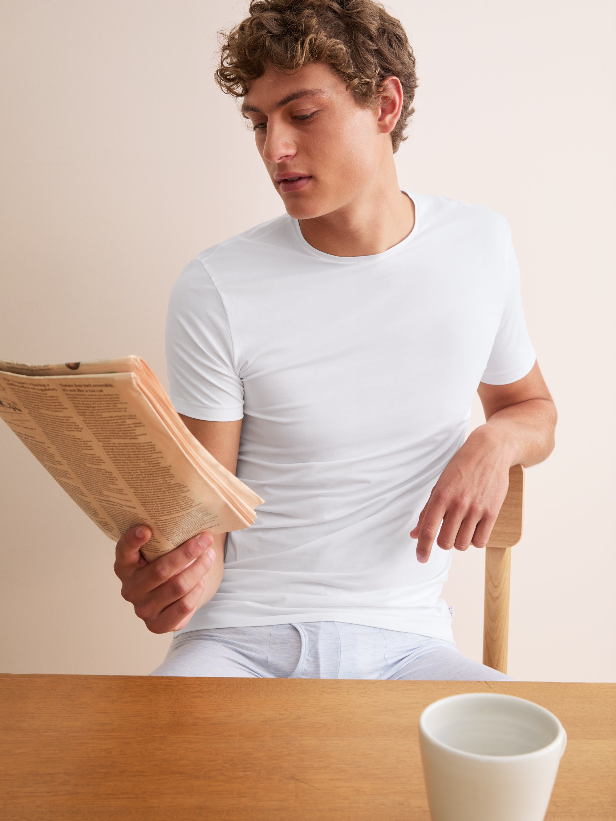 Men's Underwear T-Shirt Jack Pima Cotton Stretch White