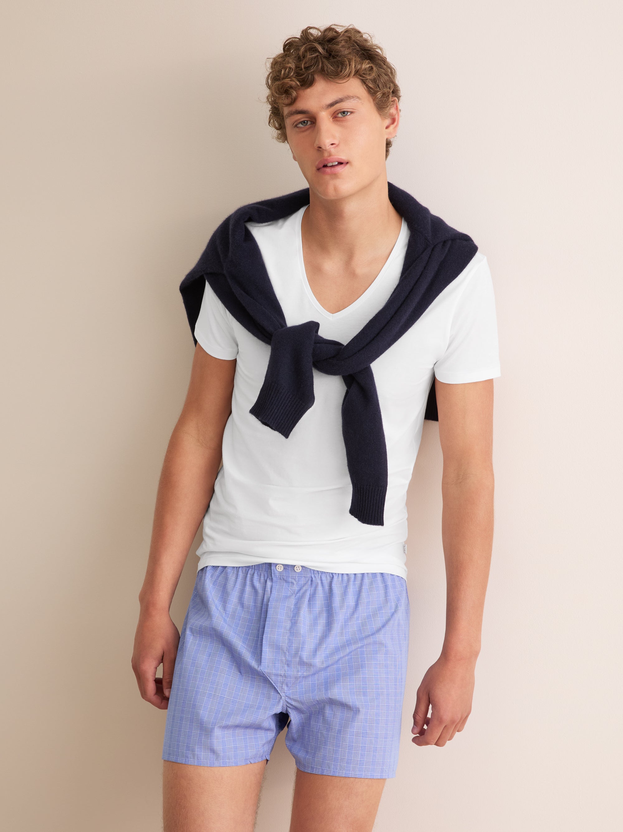 Men's Underwear V-Neck T-Shirt Jack Pima Cotton Stretch White