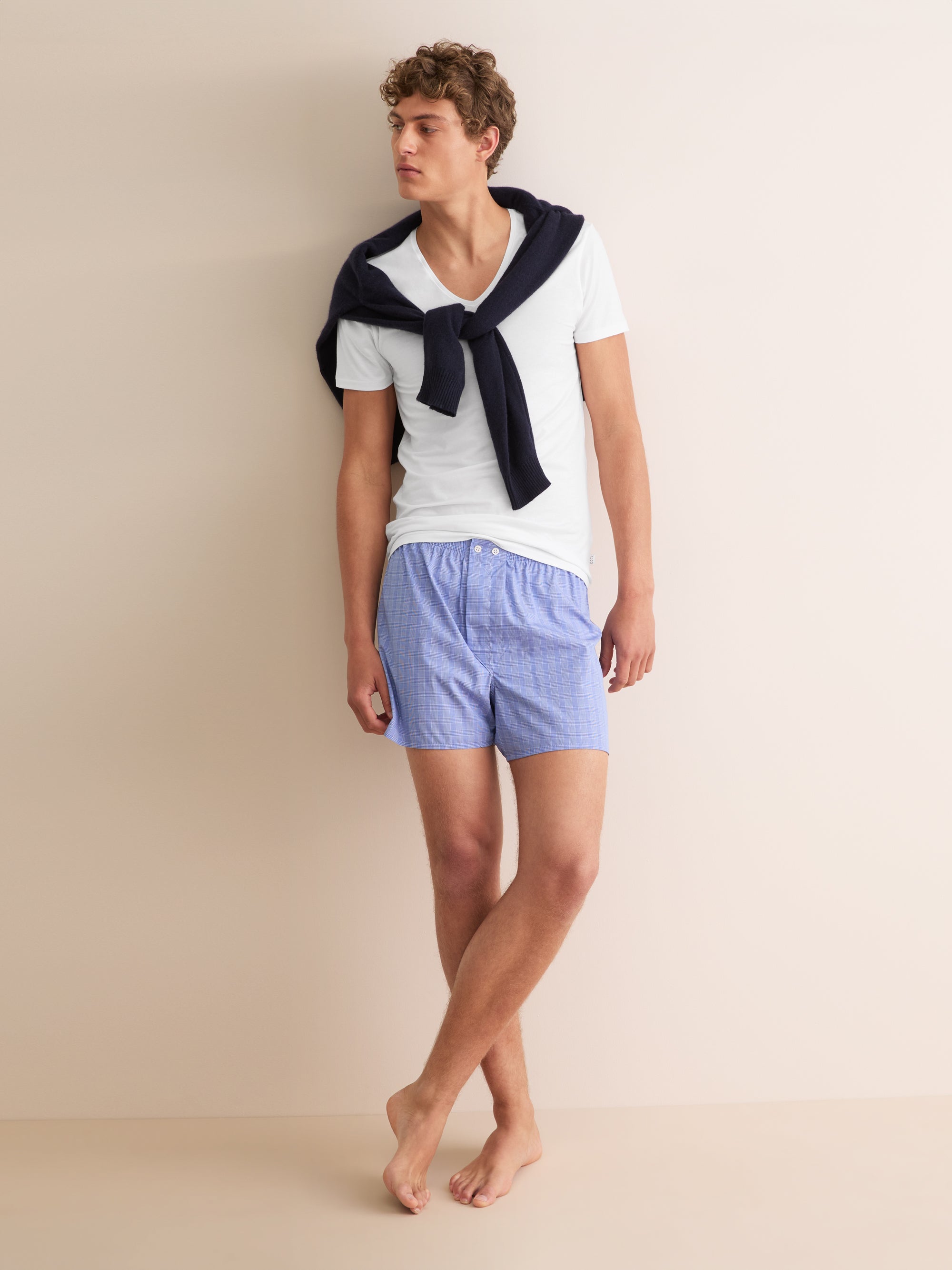 Men's Underwear V-Neck T-Shirt Jack Pima Cotton Stretch White