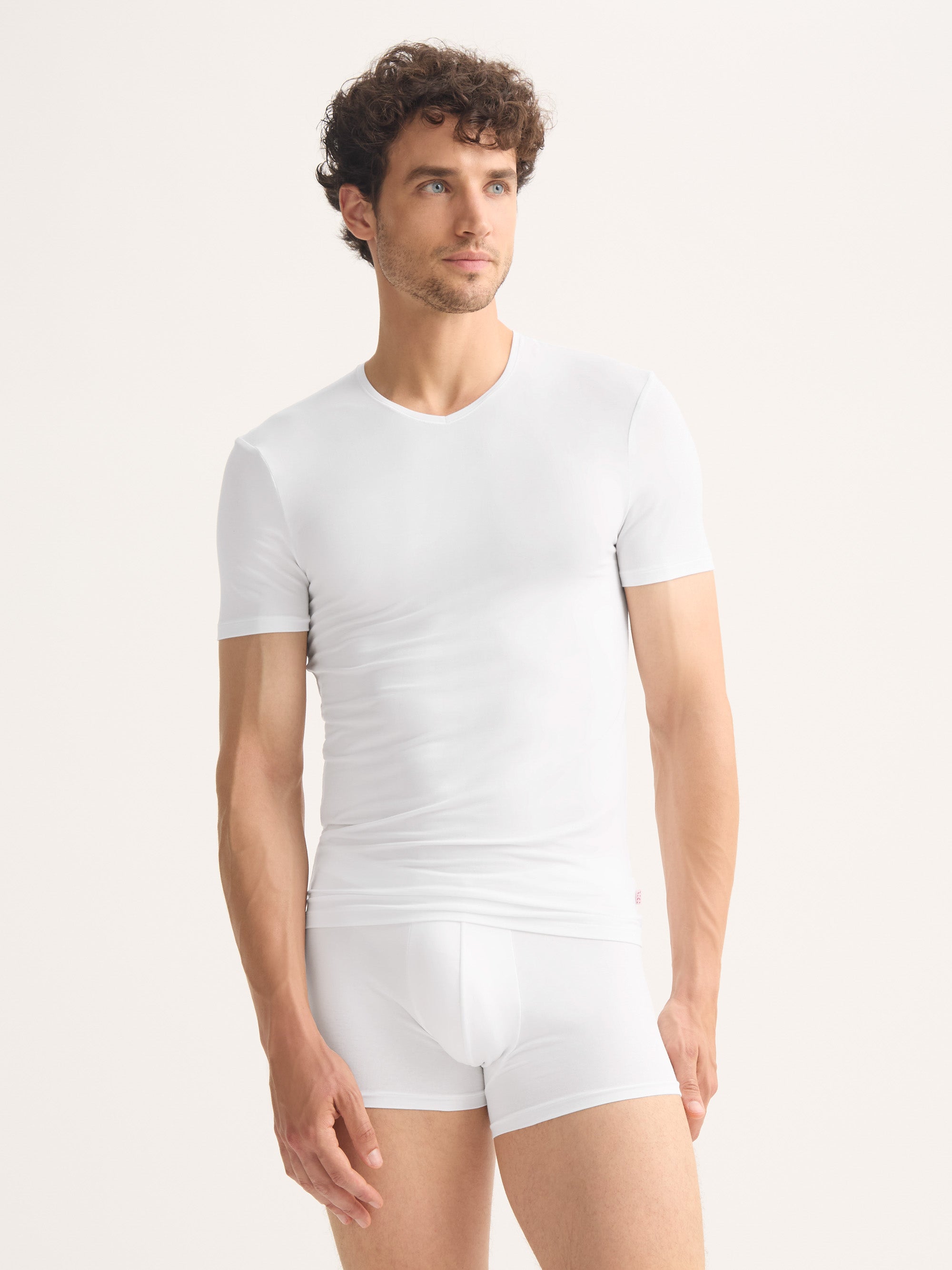 Men's Underwear V-Neck T-Shirt Alex Micro Modal Stretch White