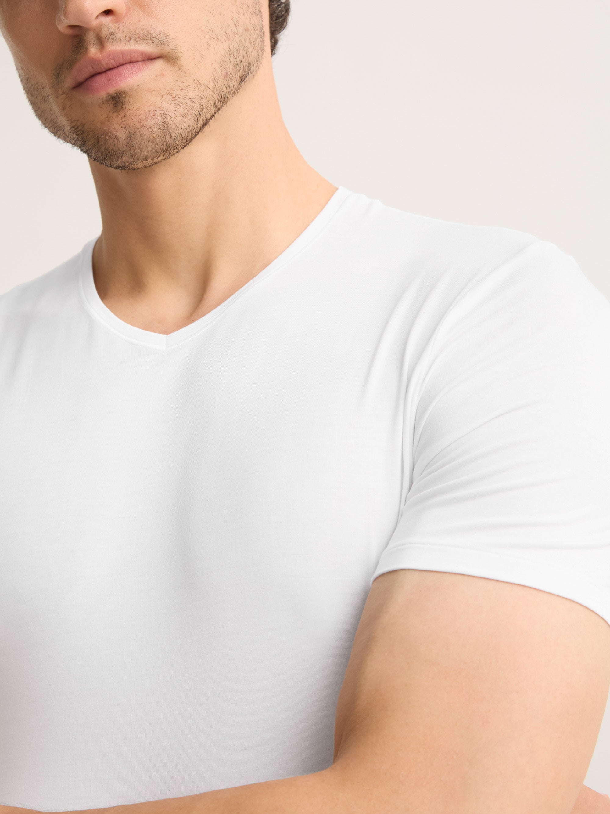 Men's Underwear V-Neck T-Shirt Alex Micro Modal Stretch White