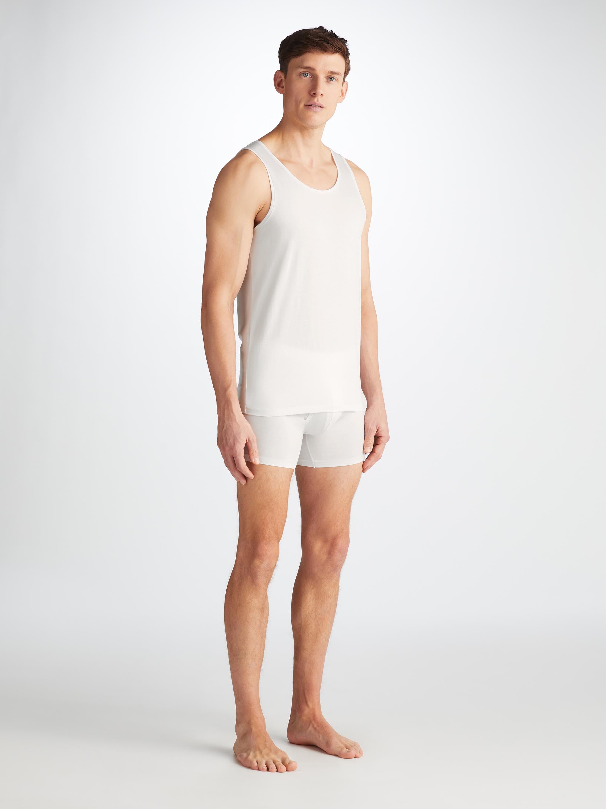 Men's Underwear Vest Jack Pima Cotton Stretch White