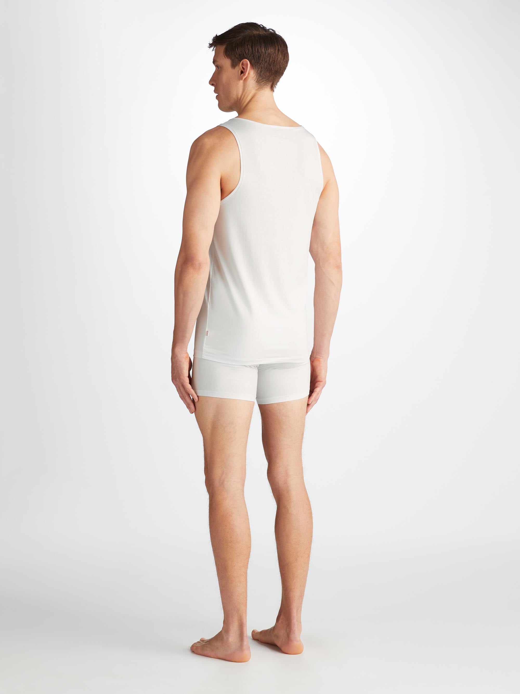 Men's Underwear Vest Jack Pima Cotton Stretch White