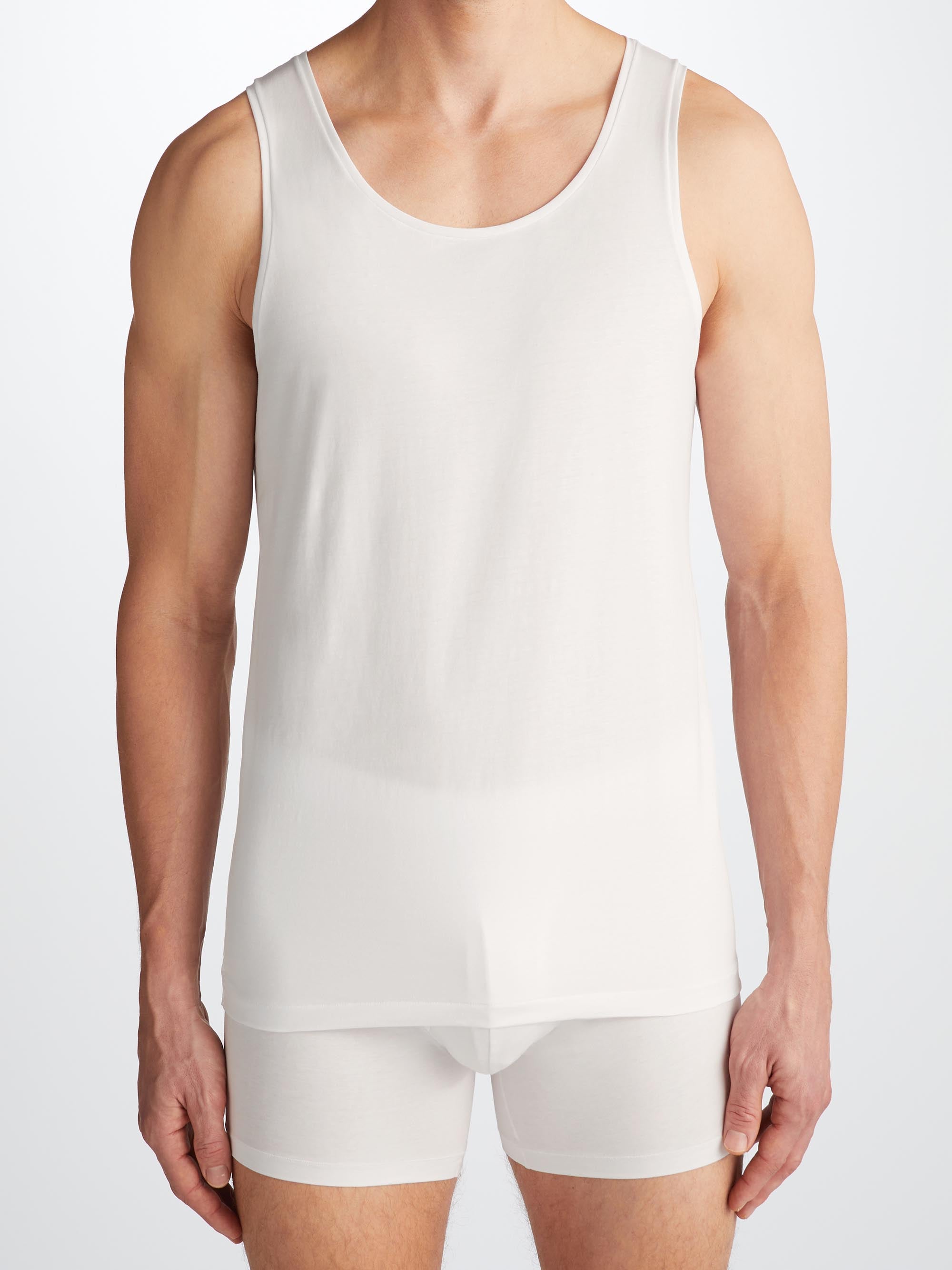 Men's Underwear Vest Jack Pima Cotton Stretch White