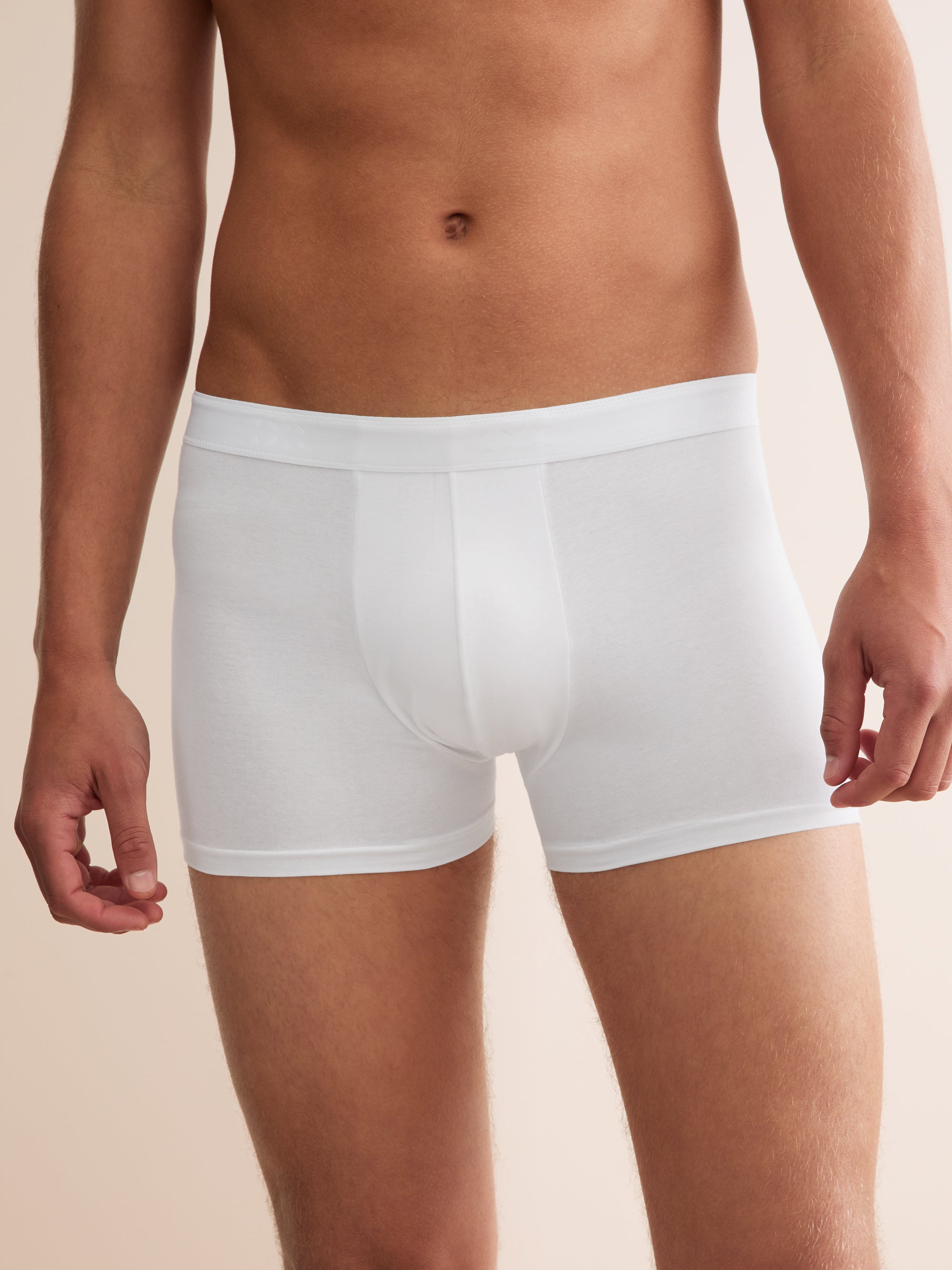 Men's Boxer Briefs Jack Pima Cotton Stretch White