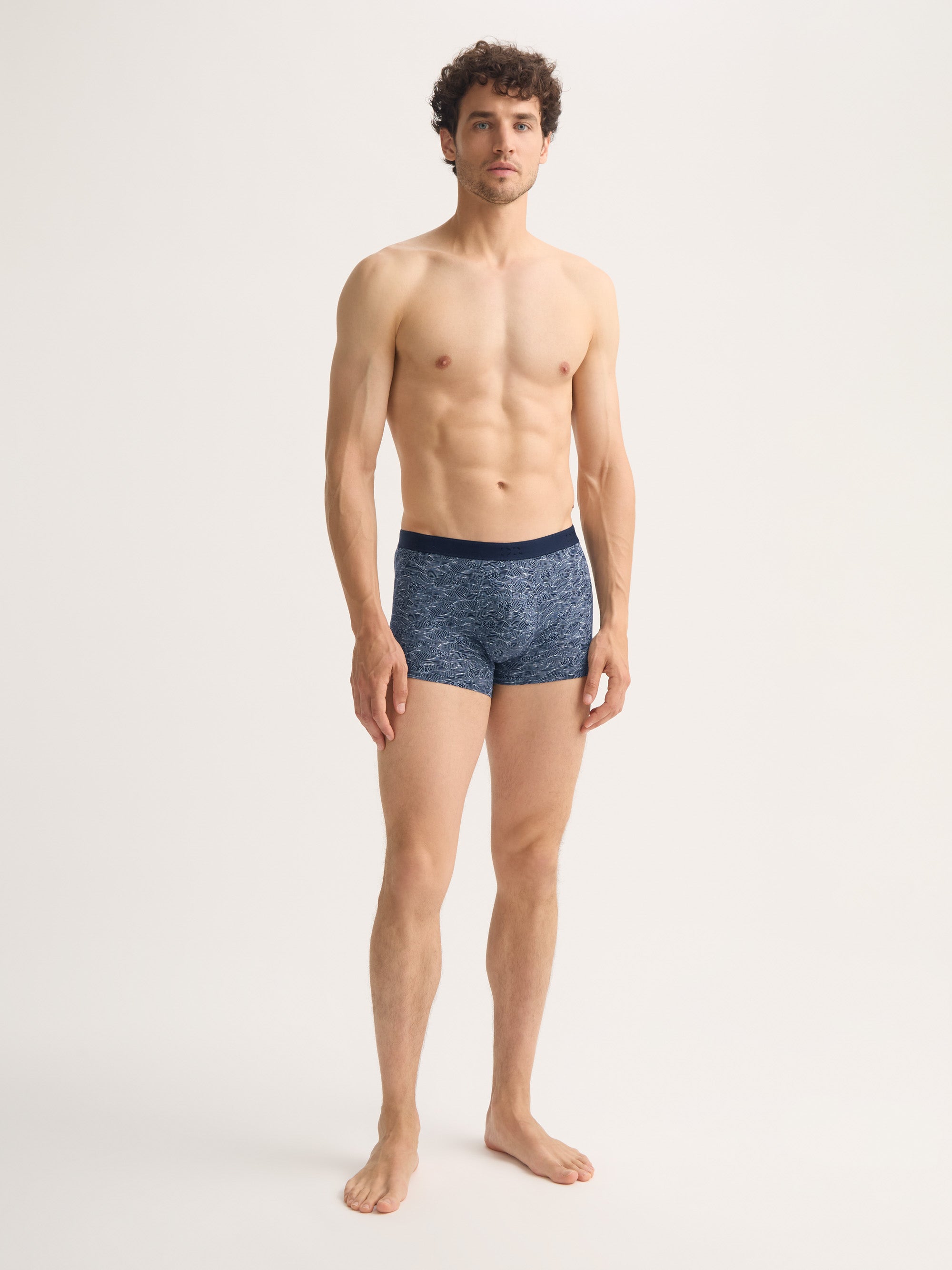 Men's Boxer Briefs Cotton Navy Blue Night Sky Print
