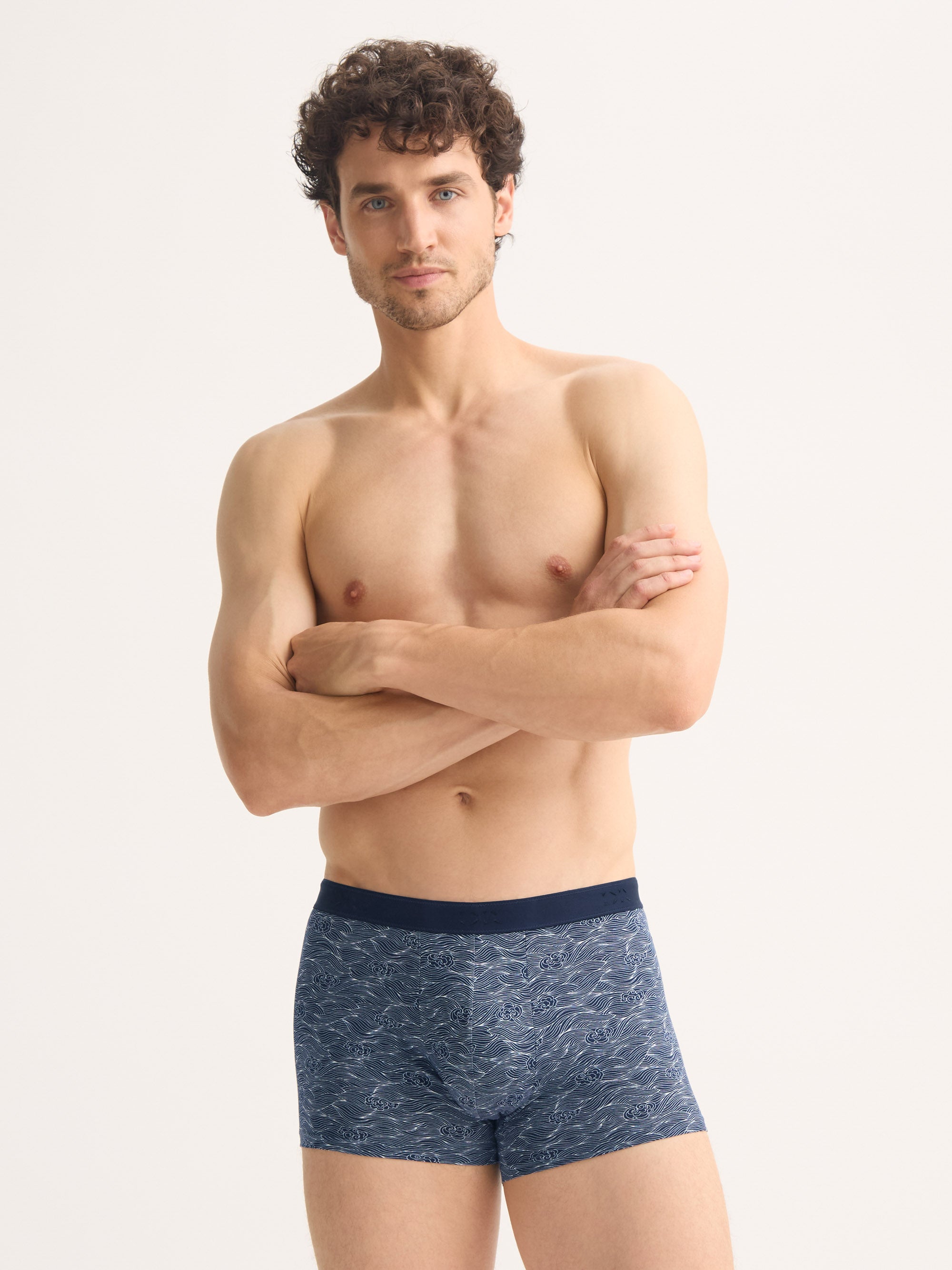 Men's Boxer Briefs Cotton Navy Blue Night Sky Print