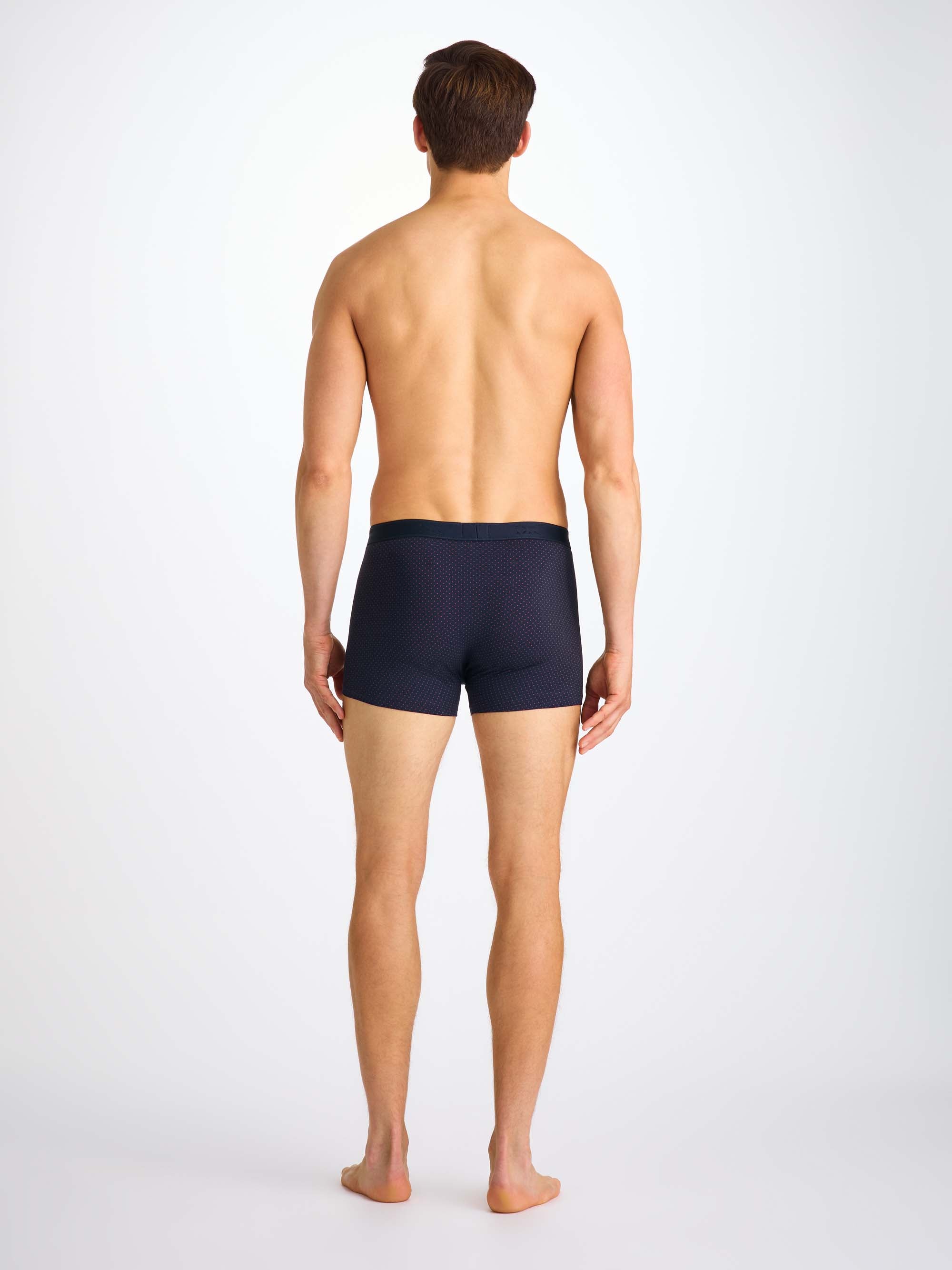 Men's Boxer Briefs Cotton Navy Micro Dot Print