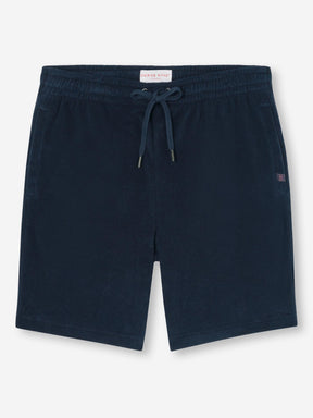 Men's Towelling Shorts Isaac Terry Cotton Navy