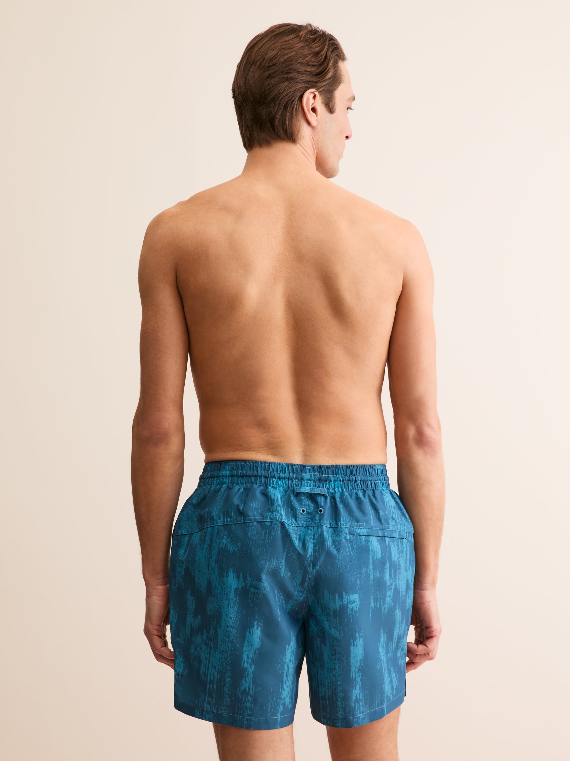 Men's Swim Shorts London Brushed Rain Teal Print