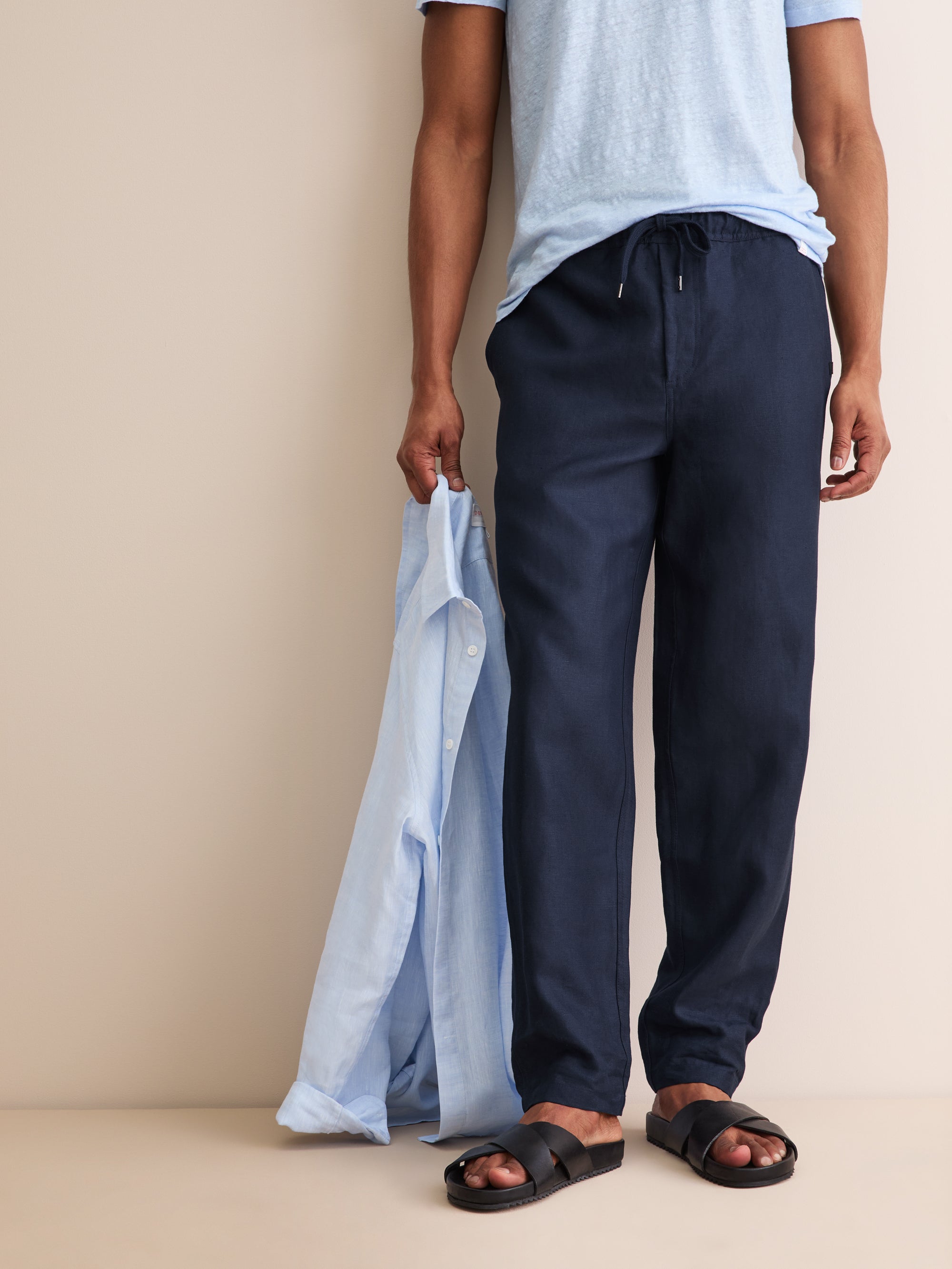 Men's Trousers Sydney Linen Navy