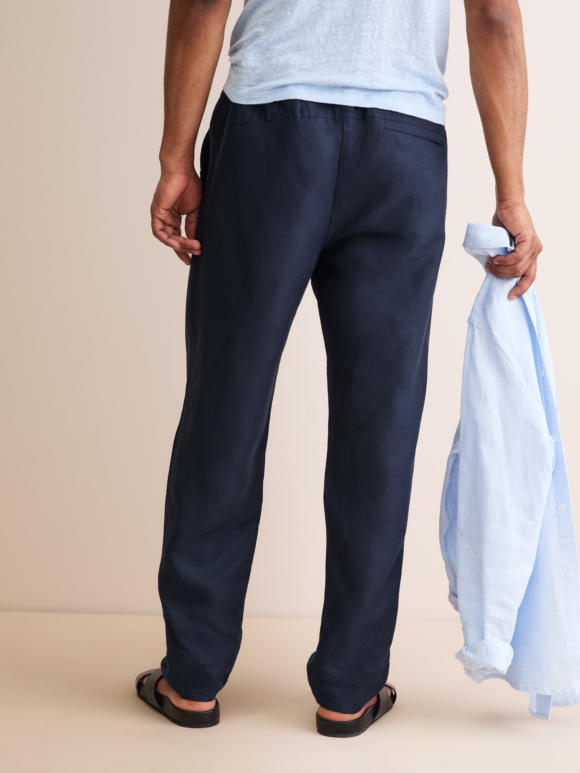 Men's Trousers Sydney Linen Navy