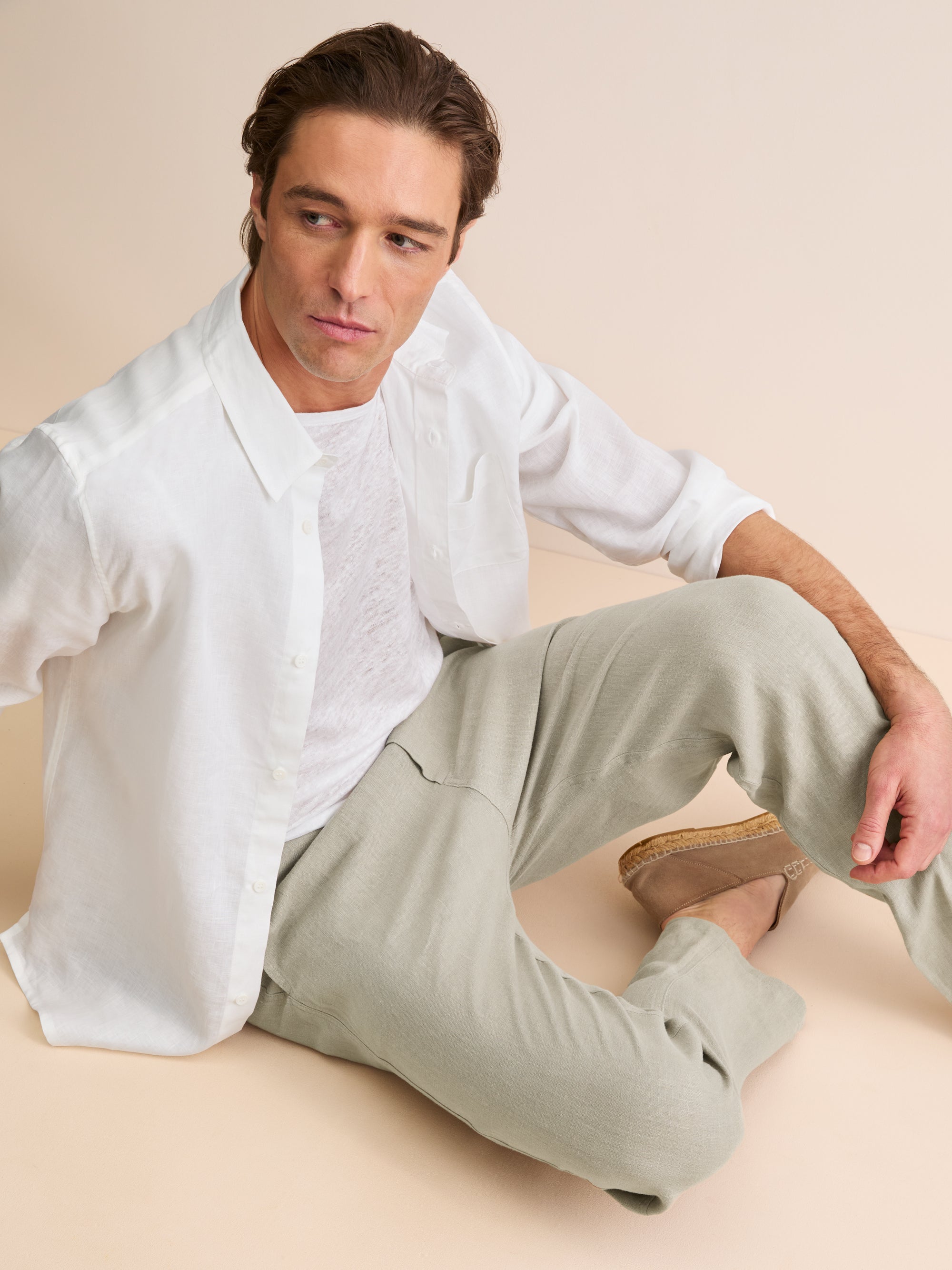 Men's Trousers Vienna Linen Sand Stone