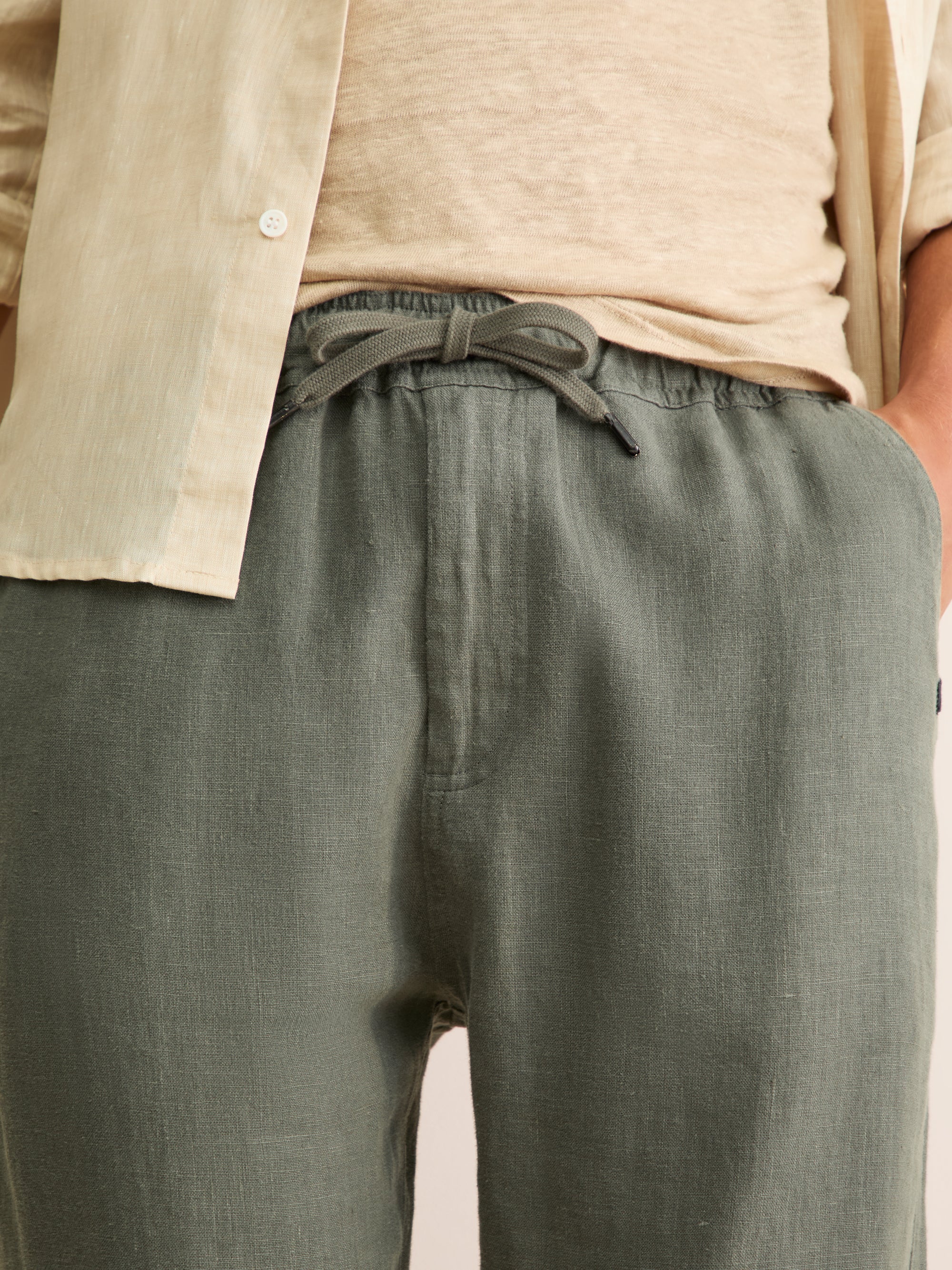 Men's Trousers Vienna Linen Khaki