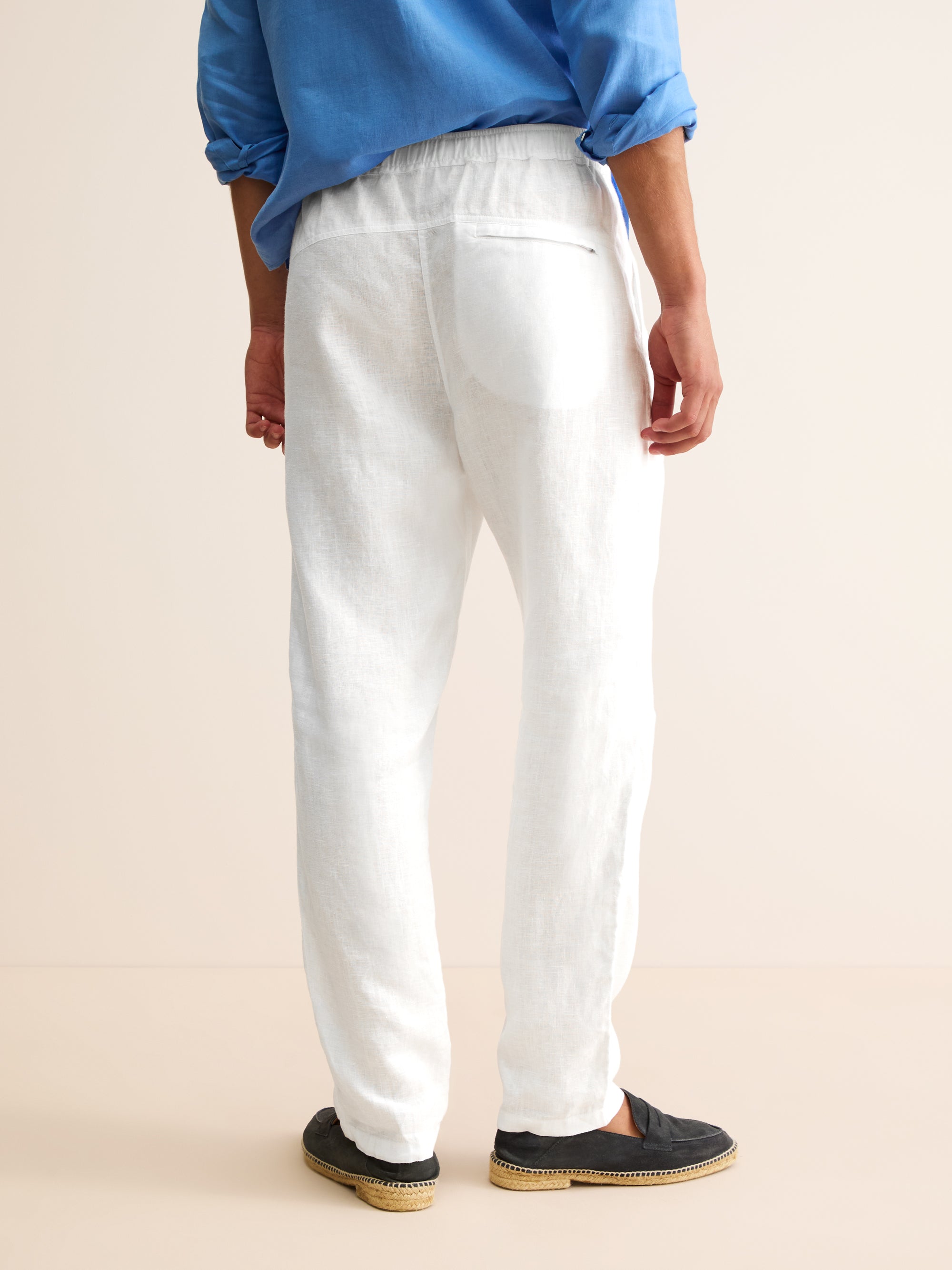 Men's Trousers Vienna Linen White
