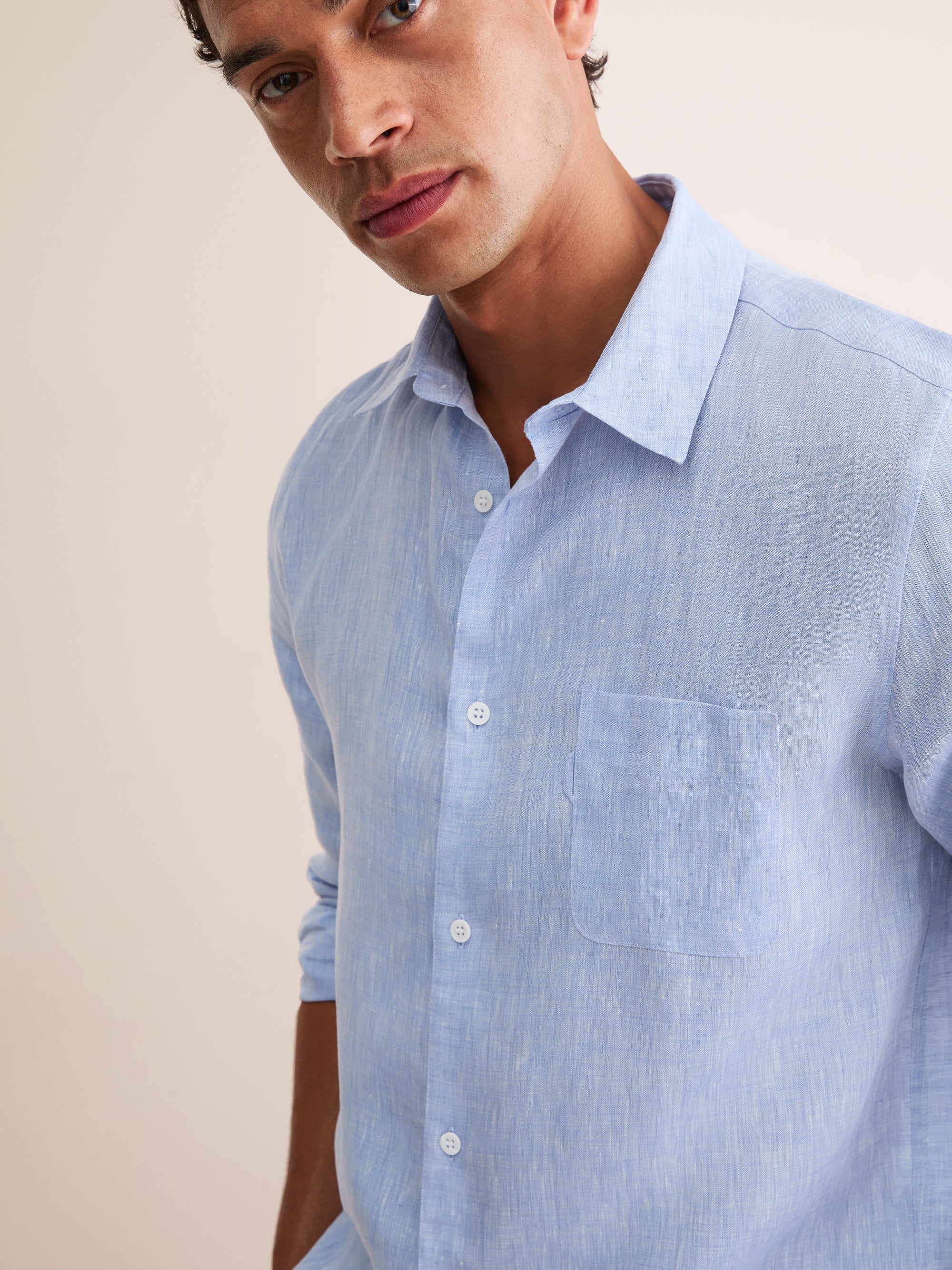 Men's Shirt Monaco Linen Blue