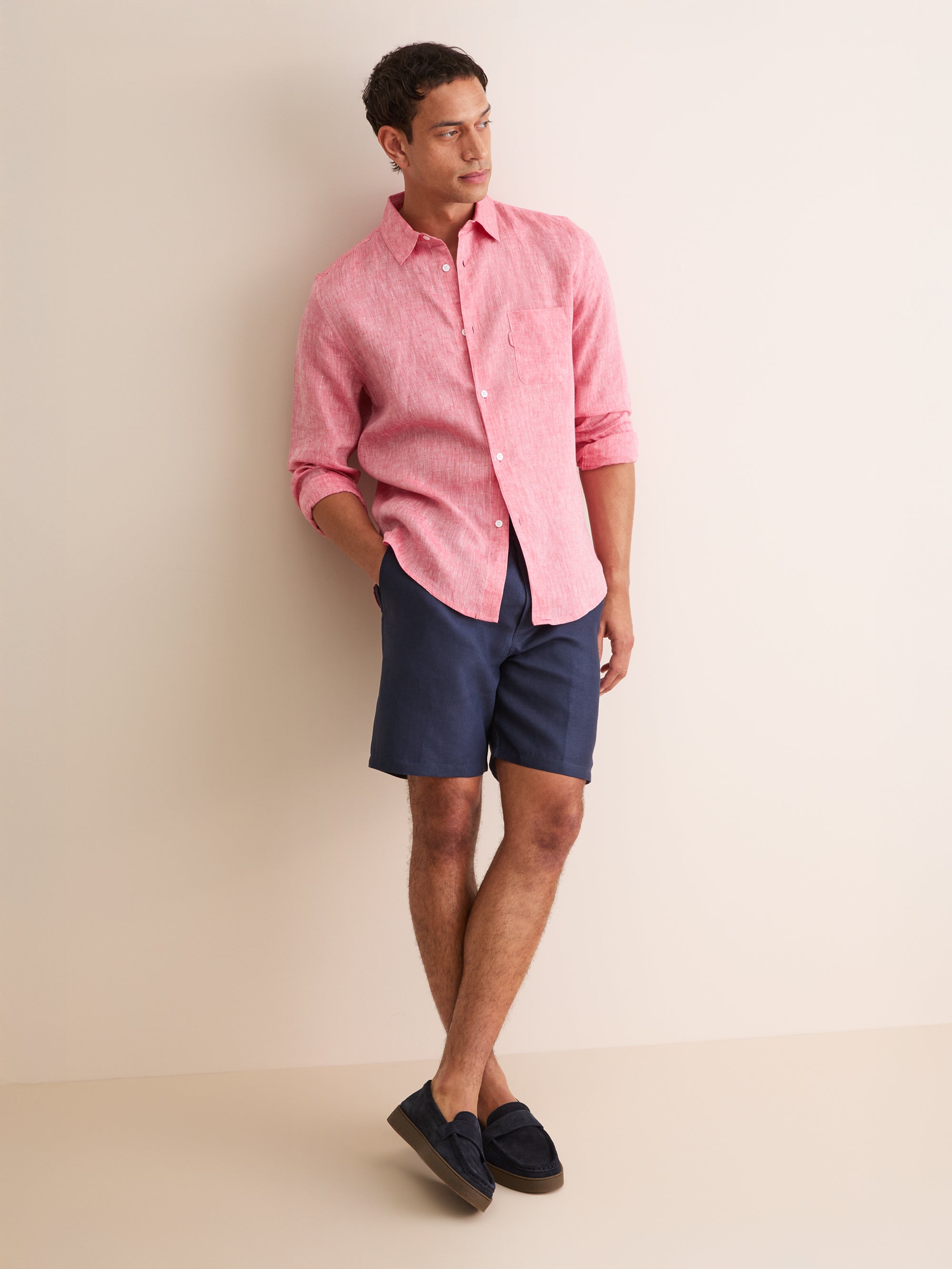 Men's Shirt Monaco Linen Red