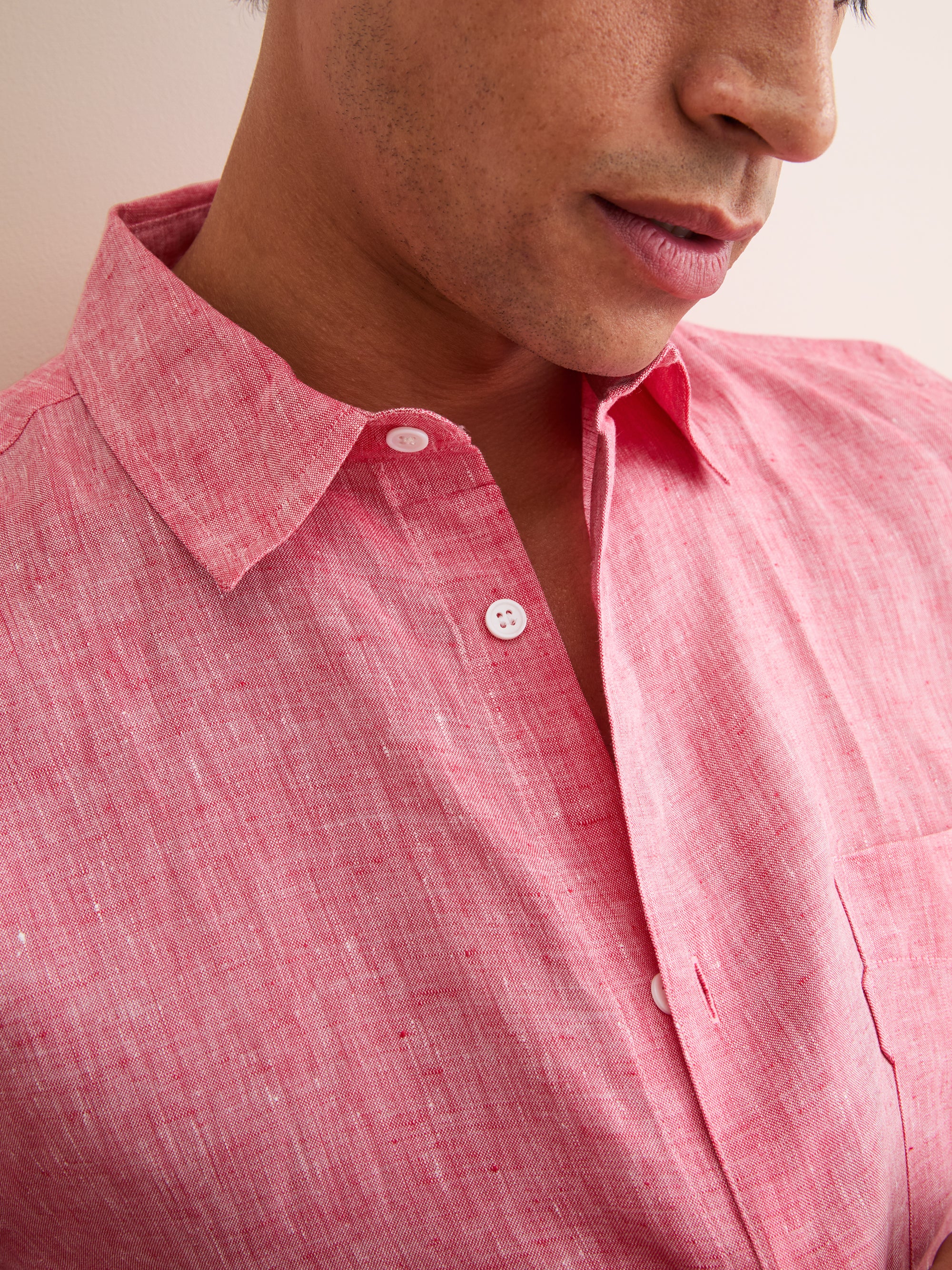 Men's Shirt Monaco Linen Red
