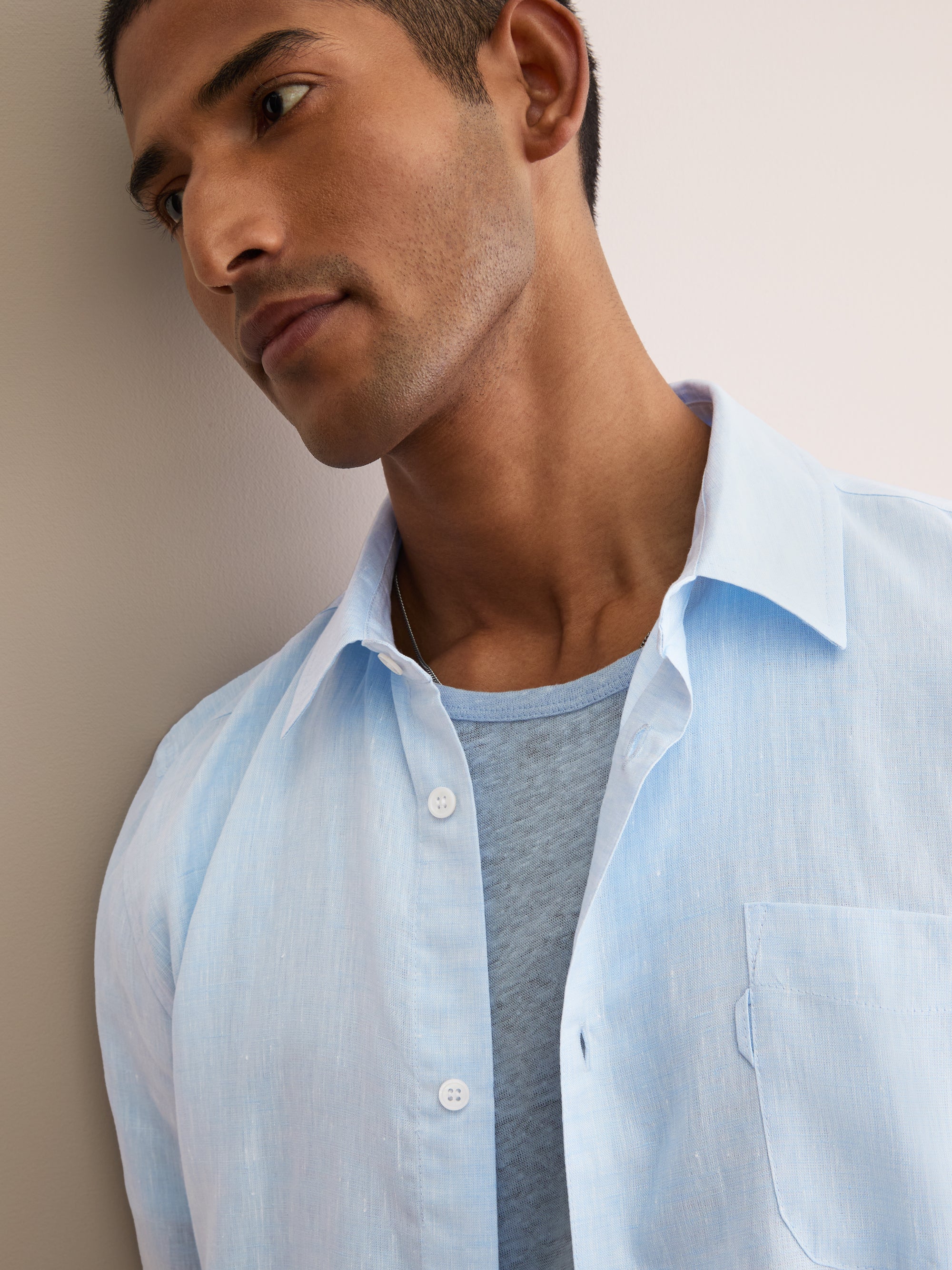 Men's Shirt Monaco Linen Sky Blue
