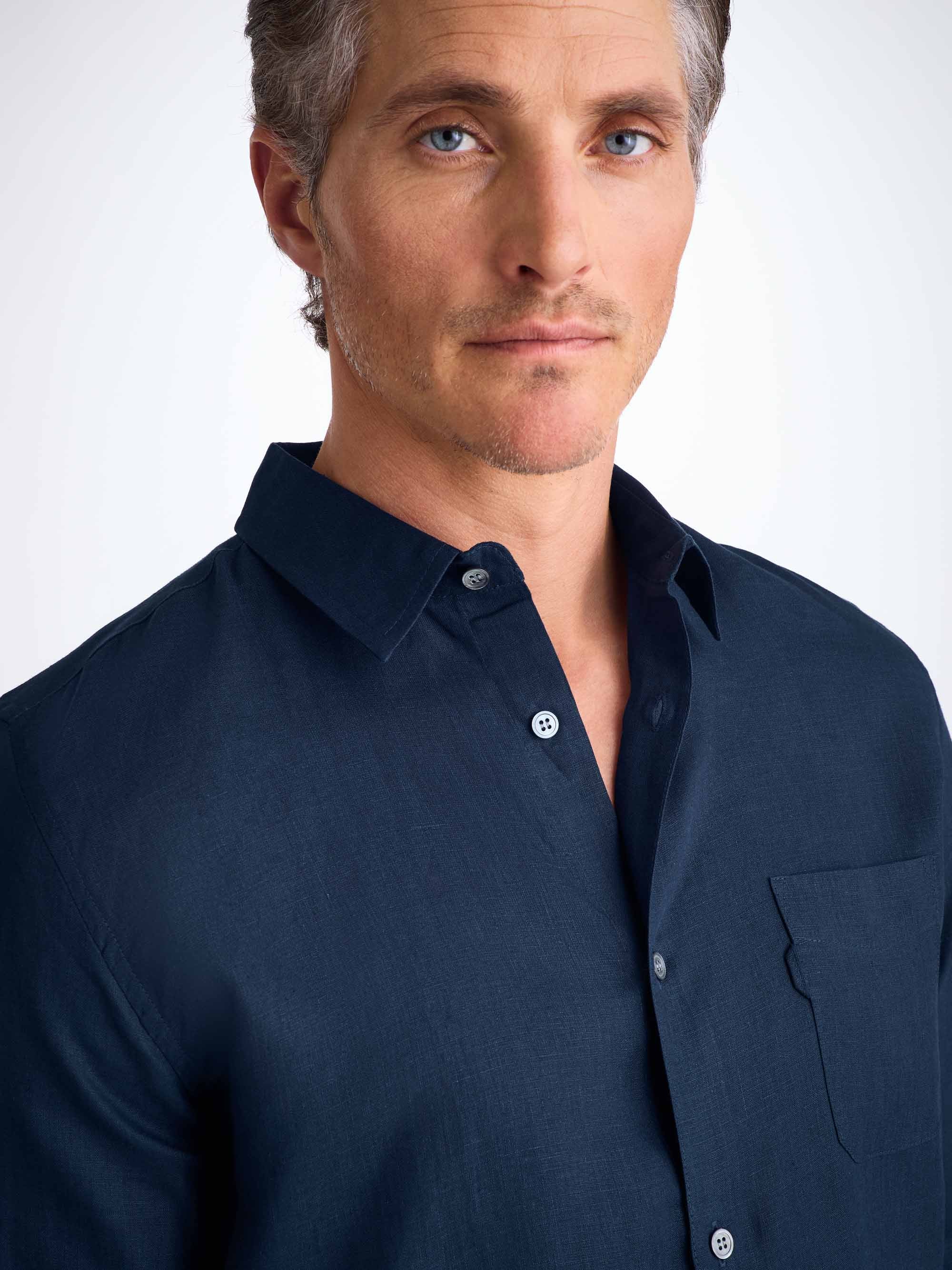 Men's Shirt Monaco Linen Navy